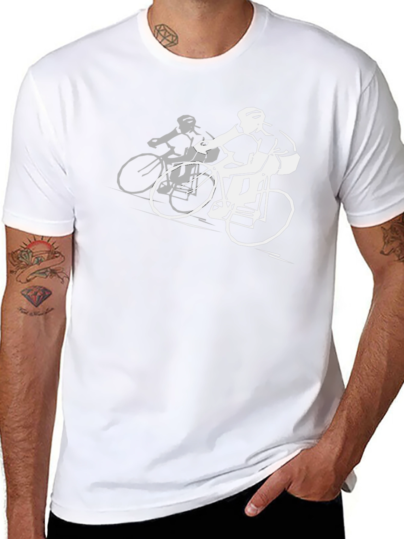 Cycling Duo Graphic Tee - Black