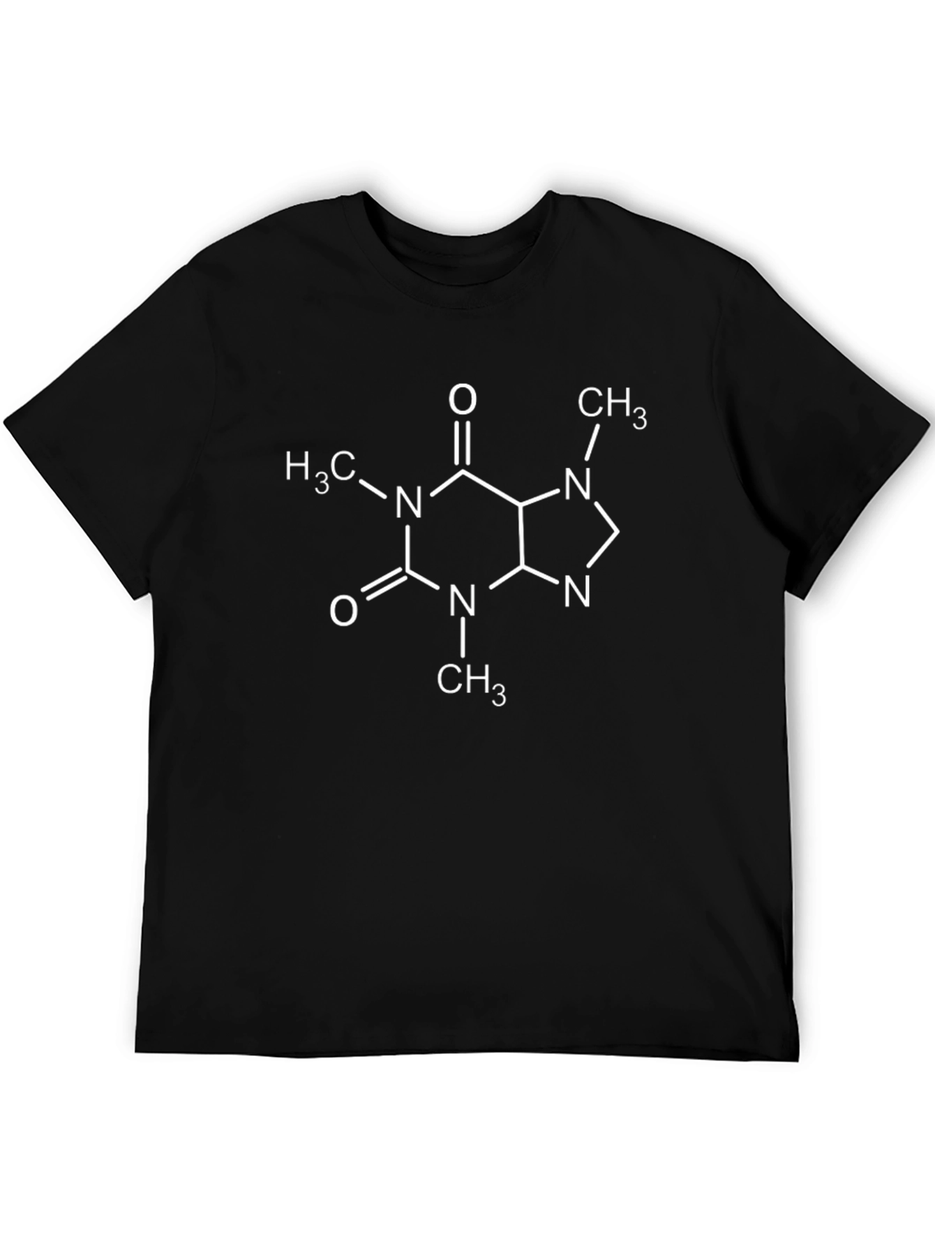 Caffeine Molecule Black T-Shirt
