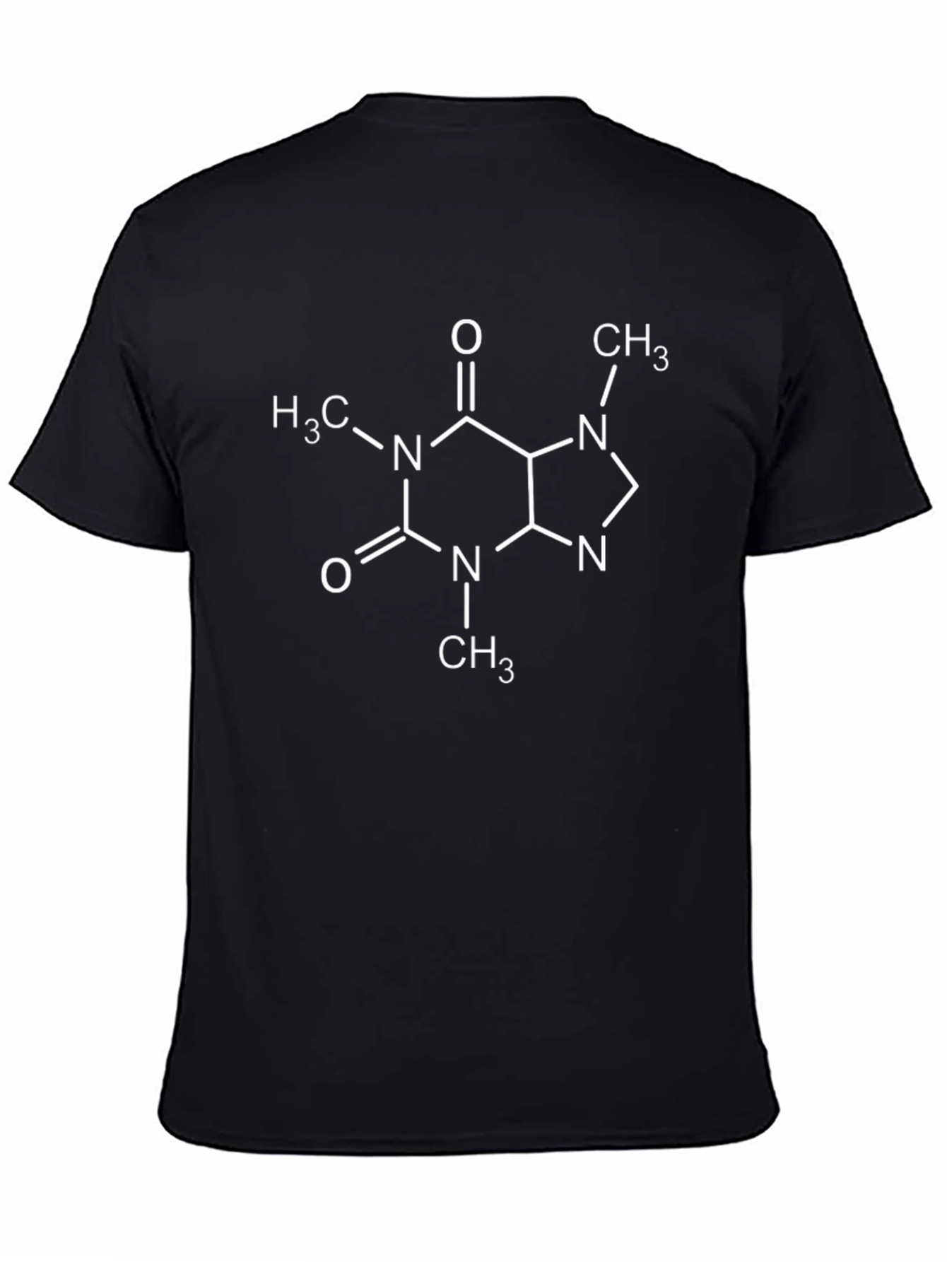 Caffeine Molecule Black T-Shirt
