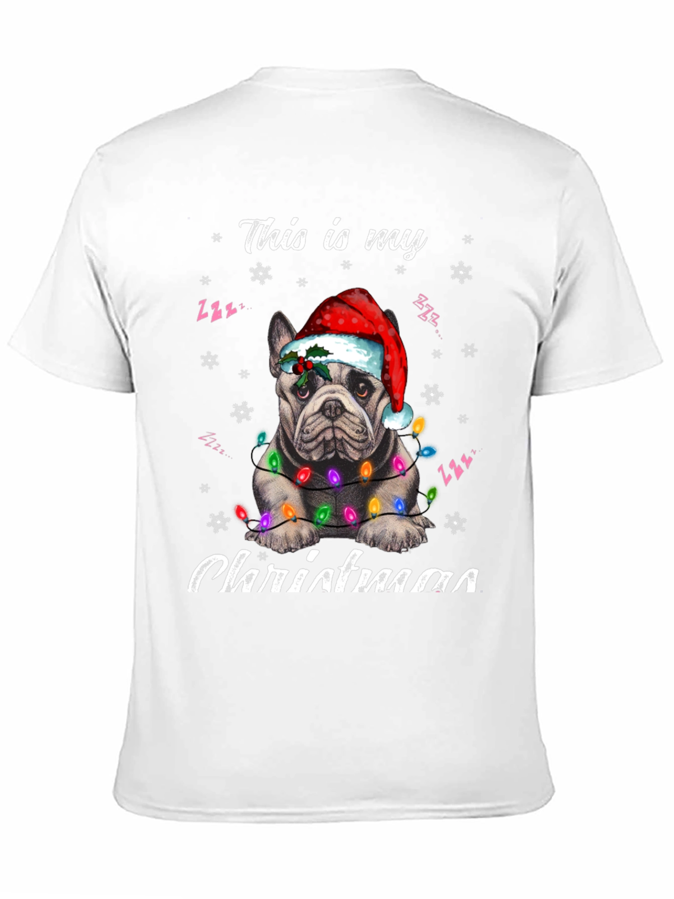 Dog Christmas T-Shirt with Santa Hat and Lights