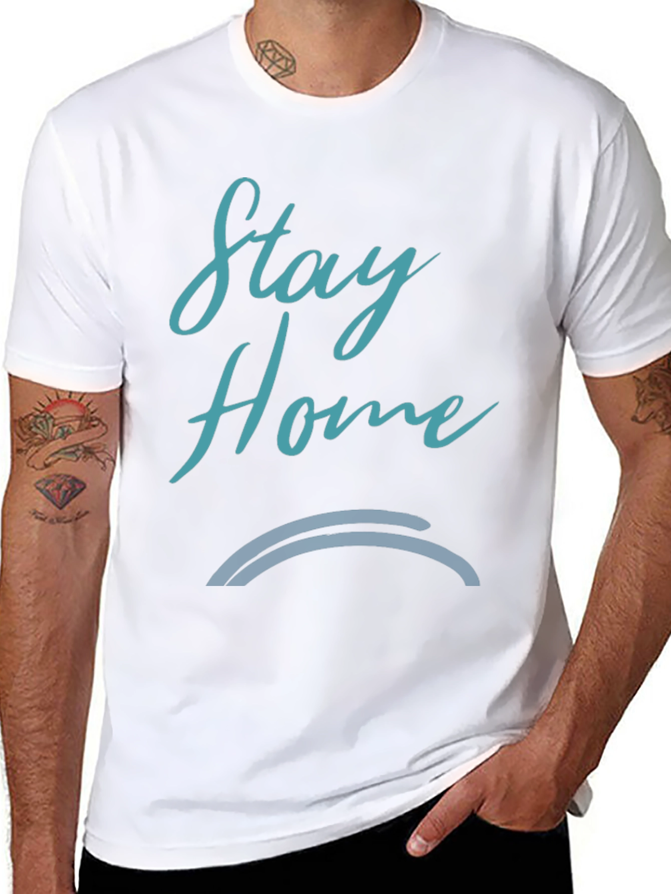 Stay Home Black Graphic Tee