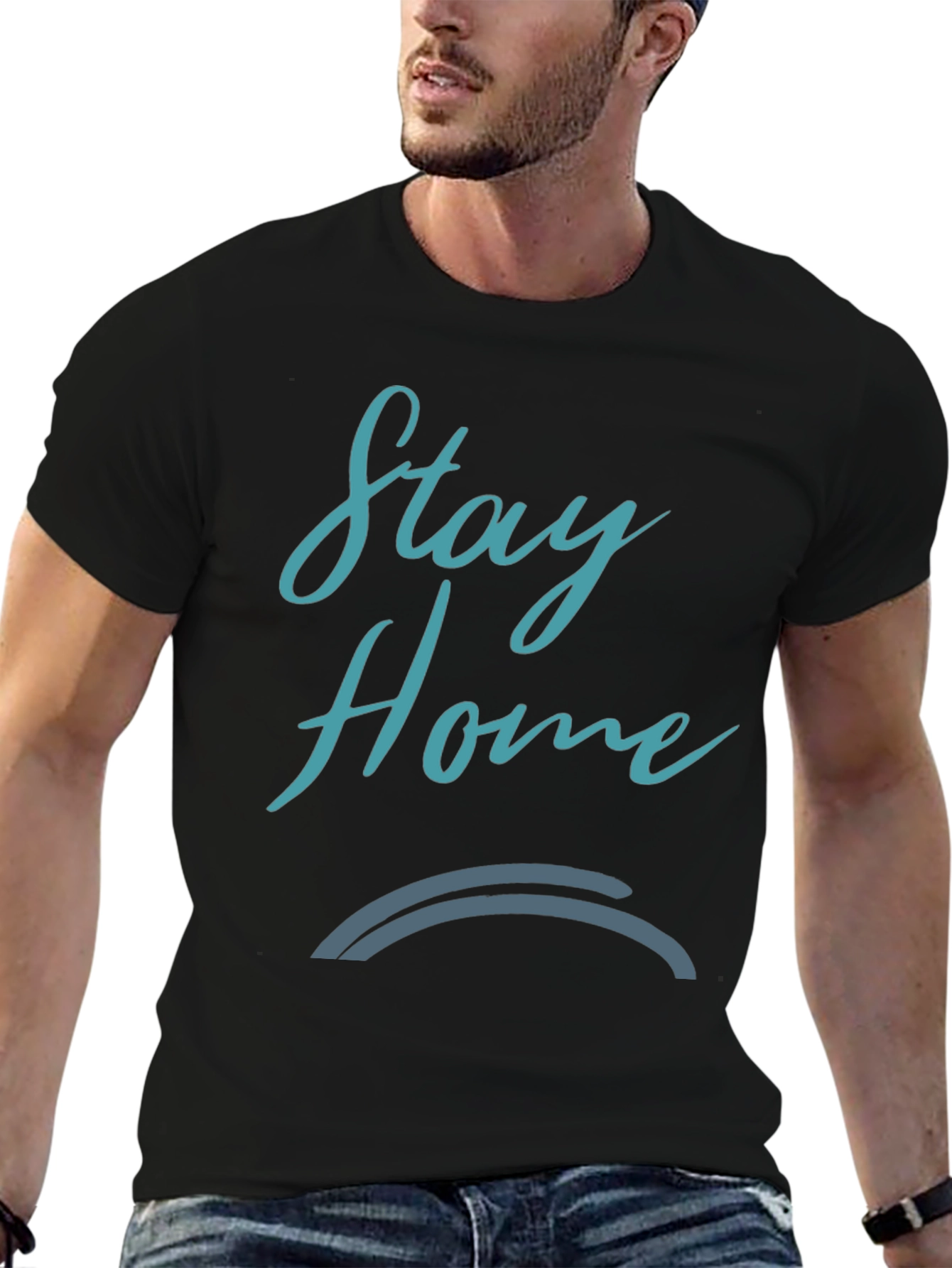 Stay Home Black Graphic Tee