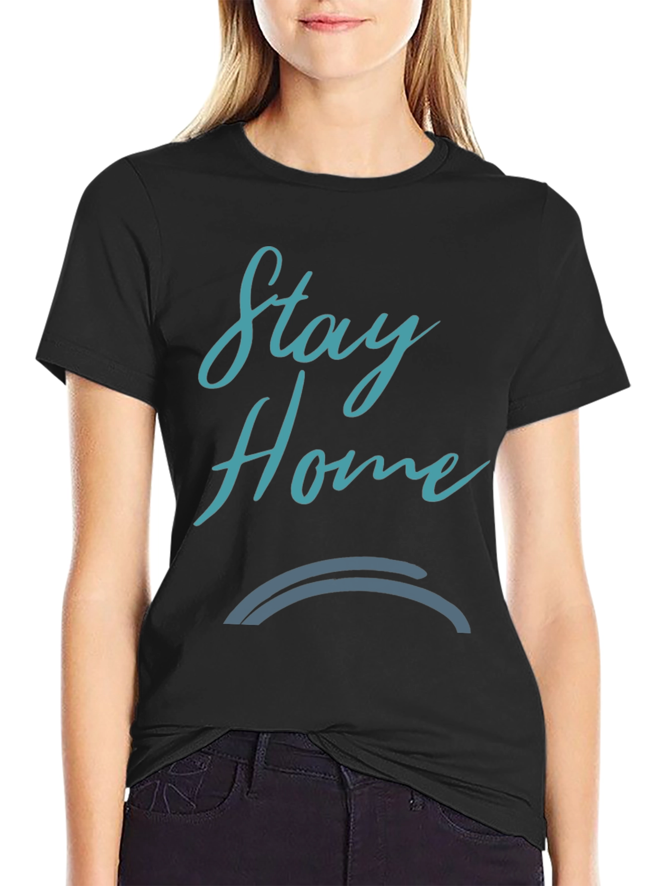Stay Home Black Graphic Tee