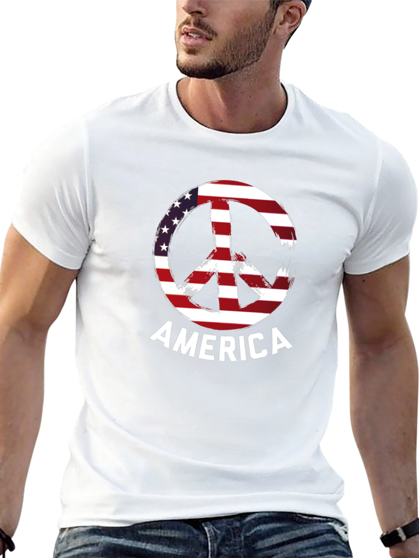 American Peace Sign Graphic T-Shirt
