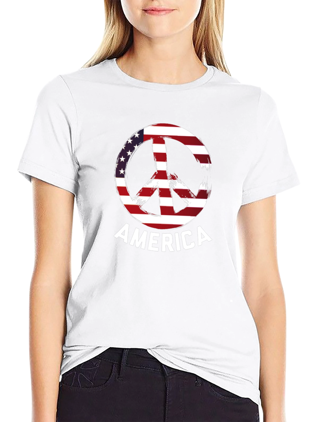 American Peace Sign Graphic T-Shirt