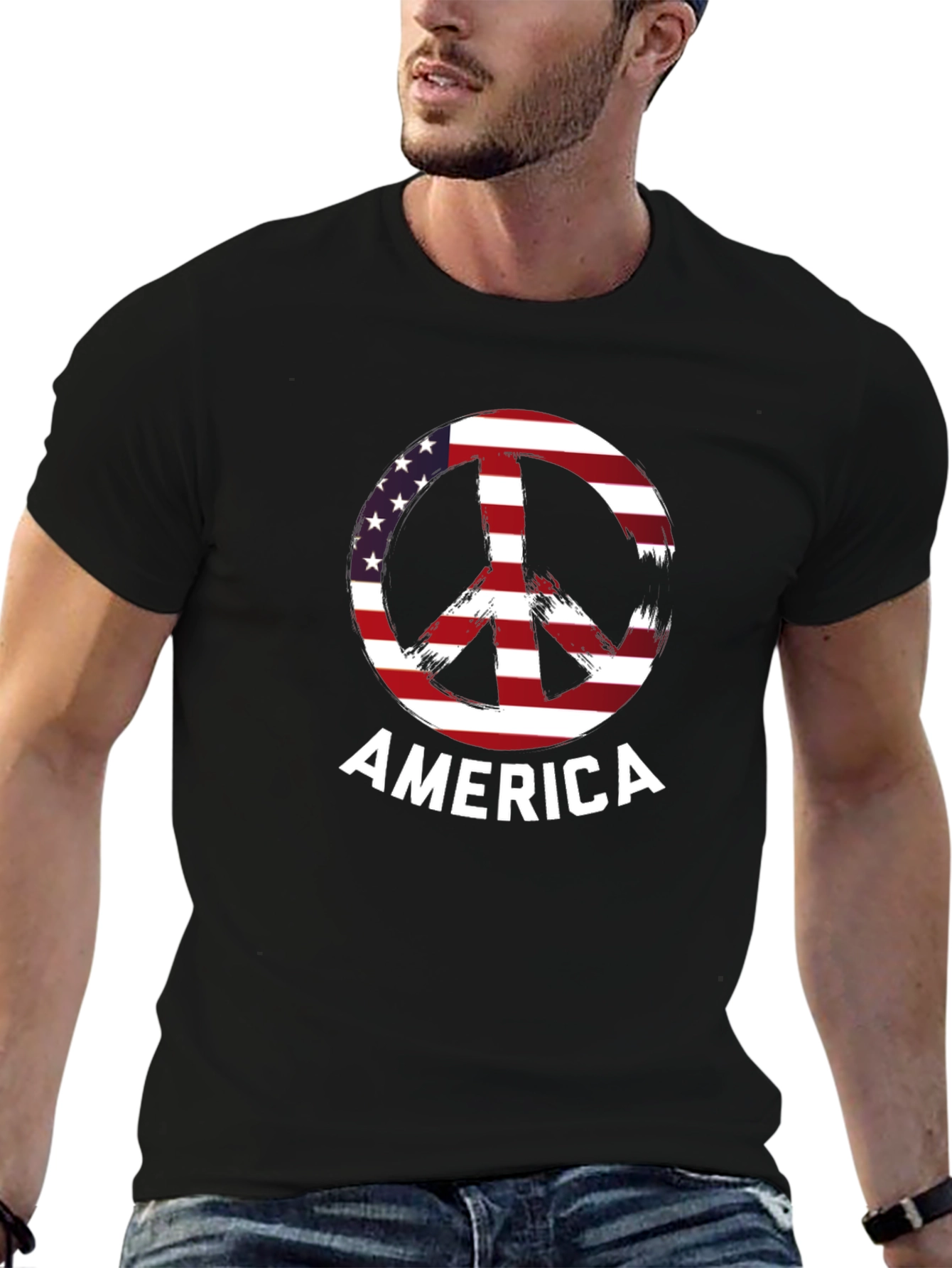 American Peace Sign Graphic T-Shirt