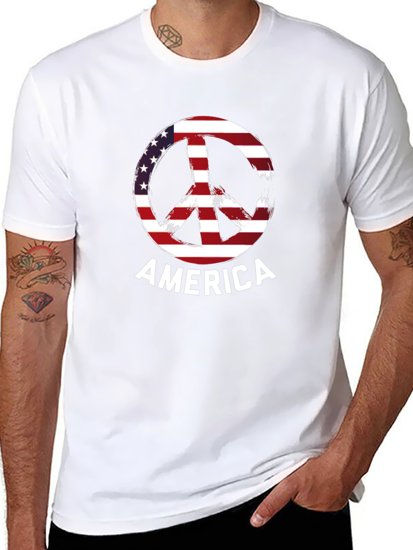 American Peace Sign Graphic T-Shirt