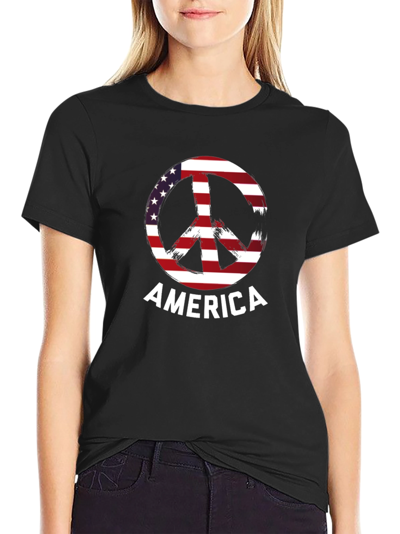 American Peace Sign Graphic T-Shirt