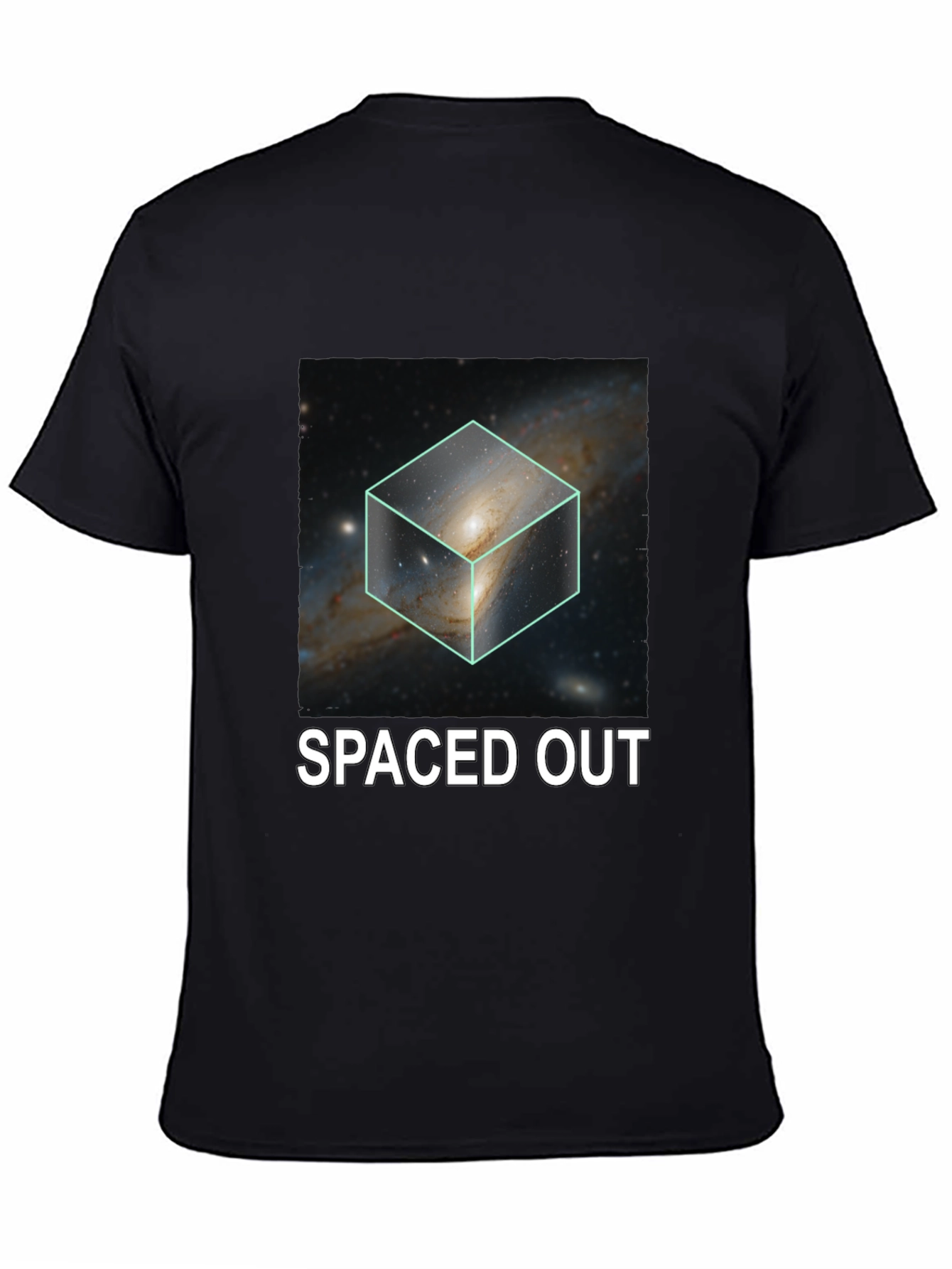 Spaced Out Galaxy Cube Graphic T-Shirt