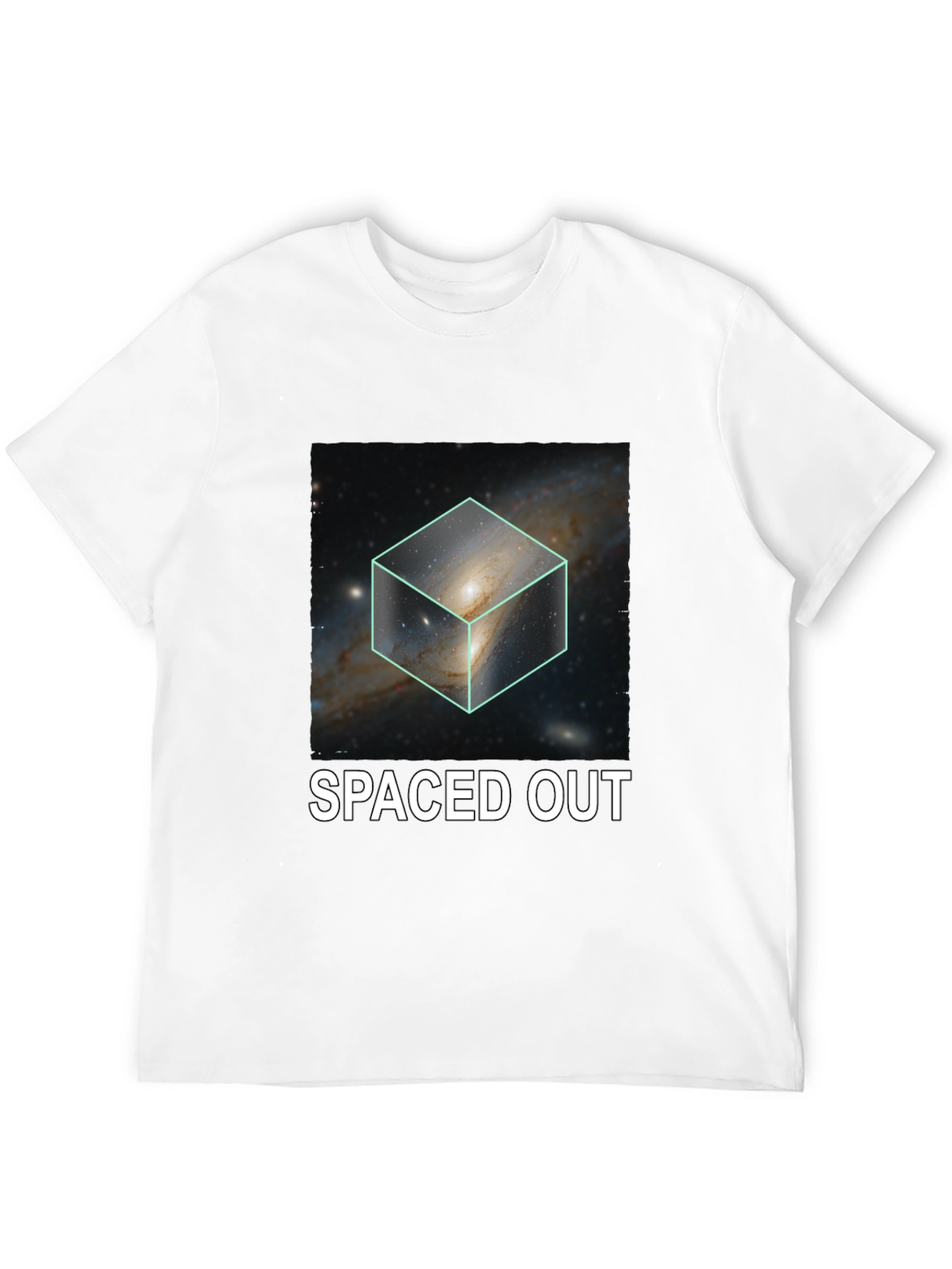 Spaced Out Galaxy Cube Graphic T-Shirt