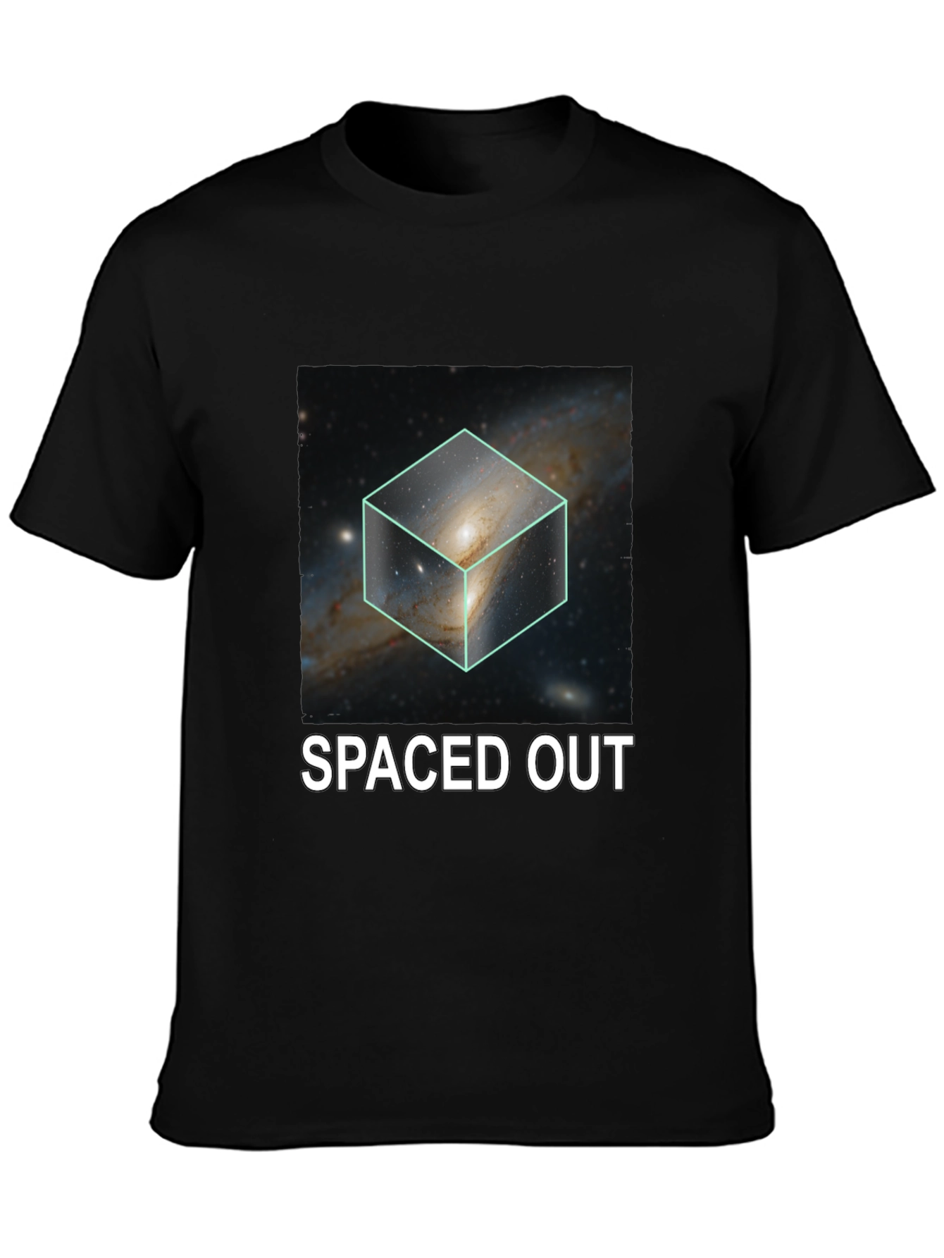 Spaced Out Galaxy Cube Graphic T-Shirt