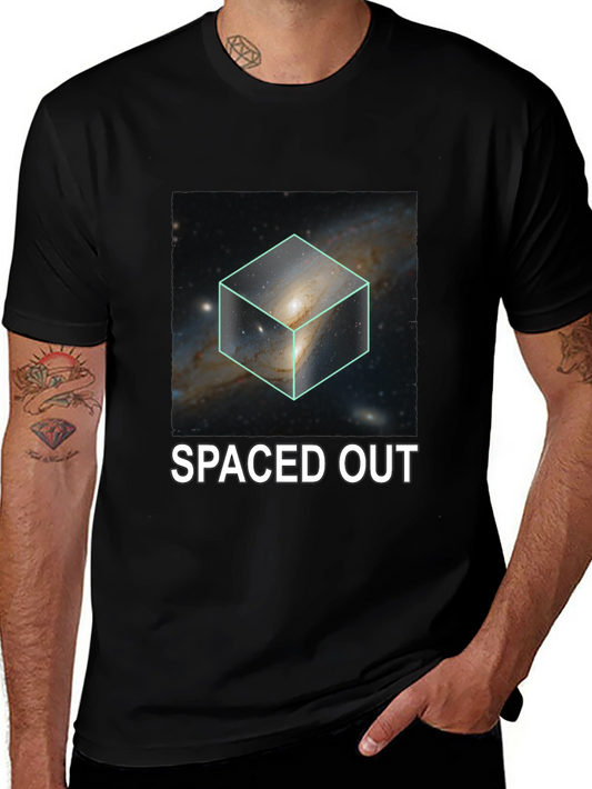 Spaced Out Galaxy Cube Graphic T-Shirt