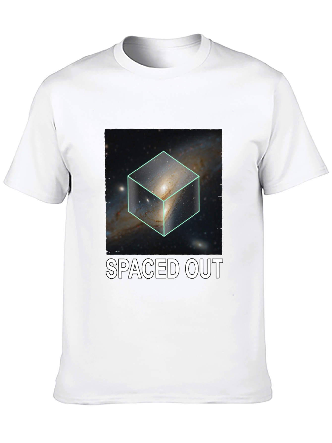 Spaced Out Galaxy Cube Graphic T-Shirt