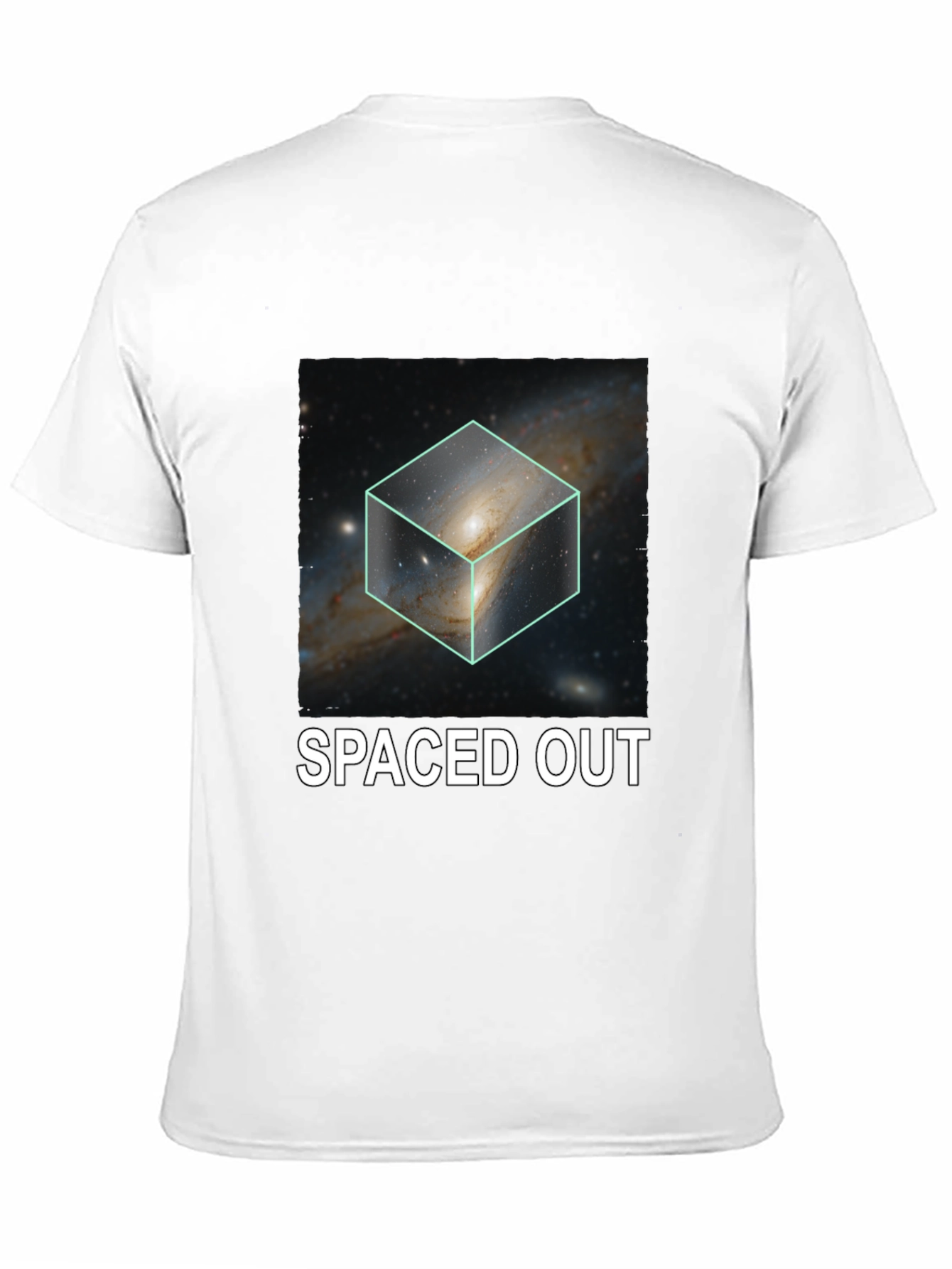 Spaced Out Galaxy Cube Graphic T-Shirt