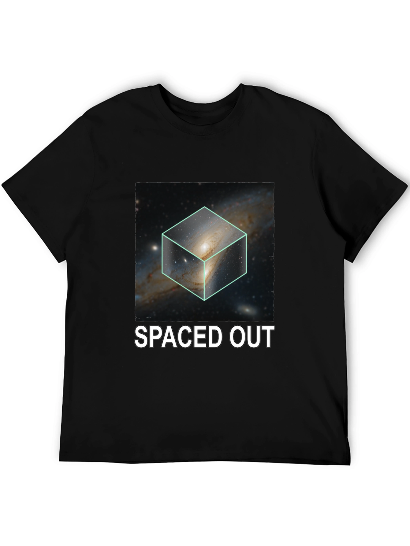 Spaced Out Galaxy Cube Graphic T-Shirt