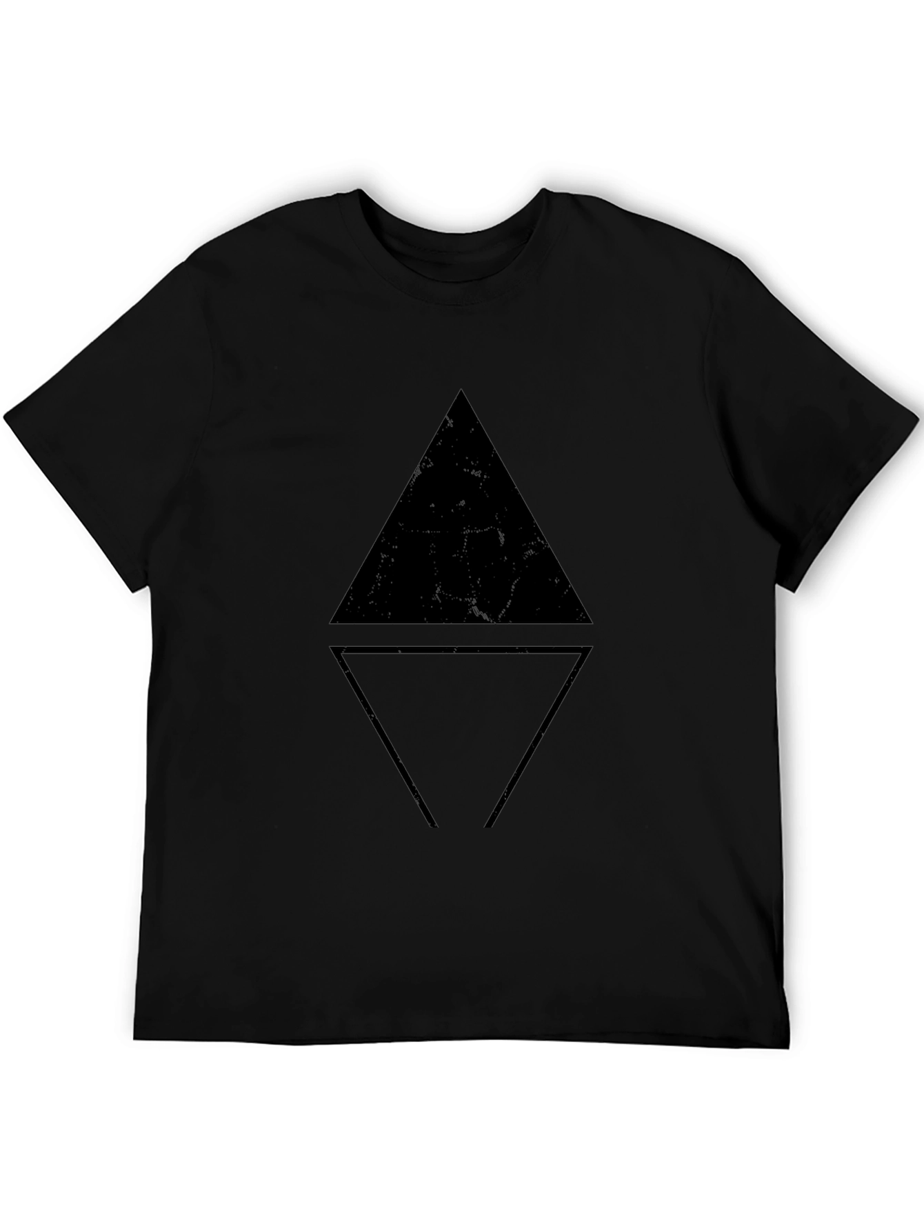 Geometric Triangle Graphic Black T-Shirt