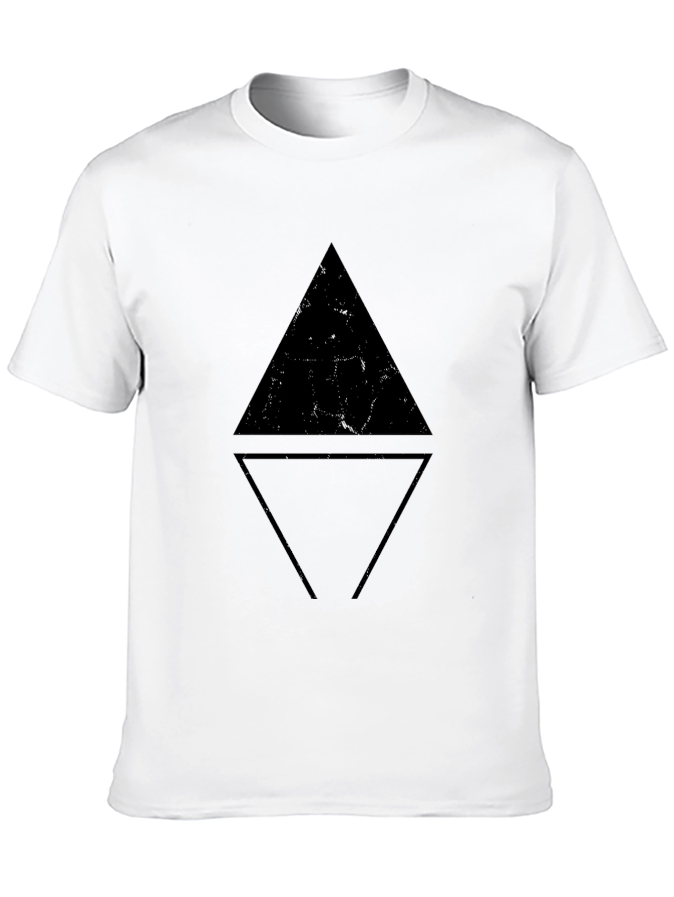 Geometric Triangle Graphic Black T-Shirt