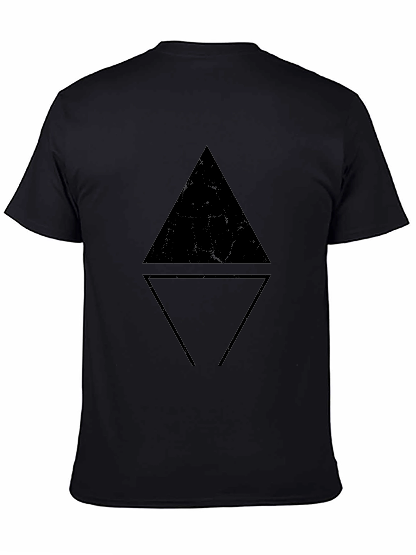 Geometric Triangle Graphic Black T-Shirt