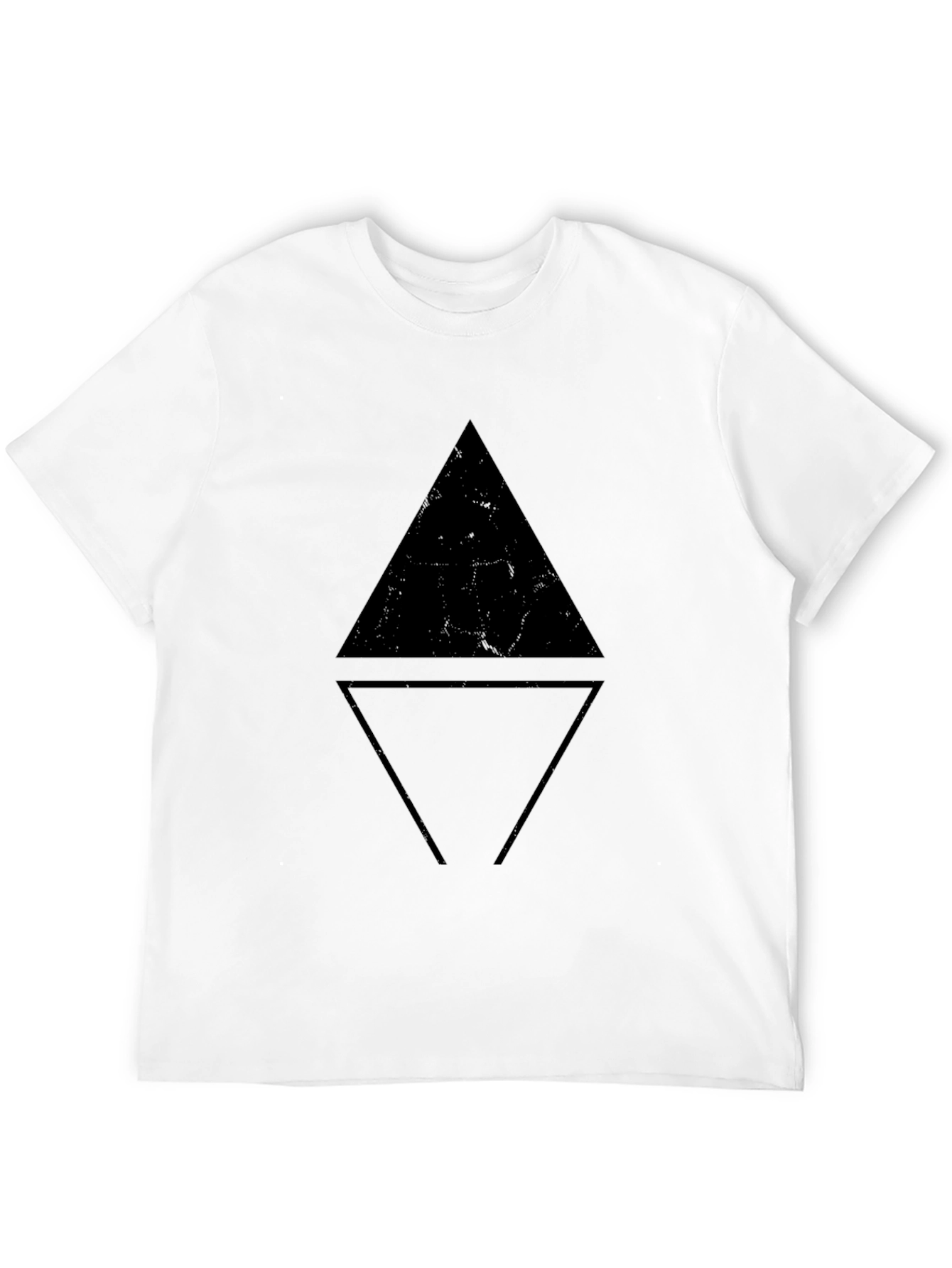 Geometric Triangle Graphic Black T-Shirt