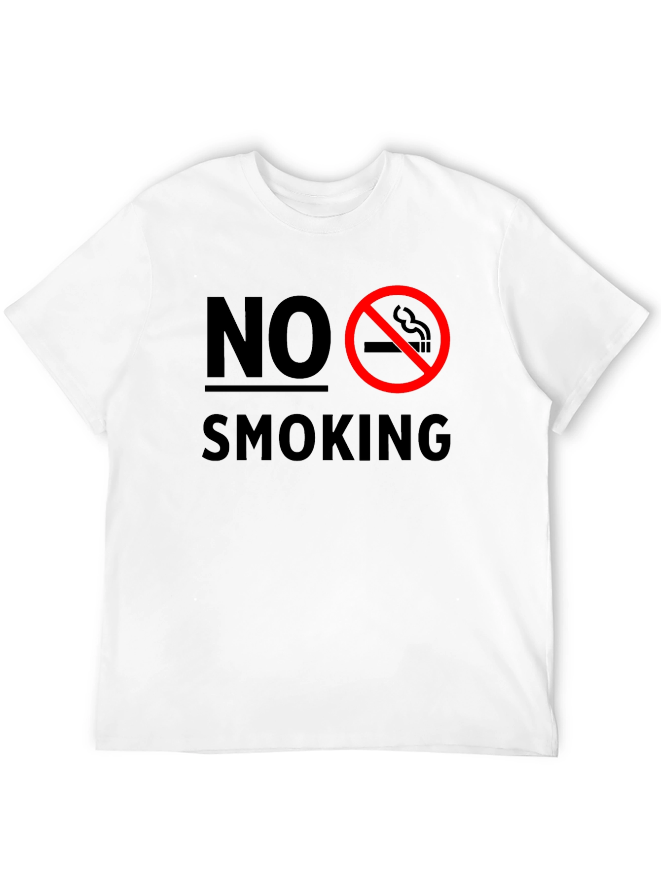 No Smoking Graphic T-Shirt - Black Crew Neck Tee