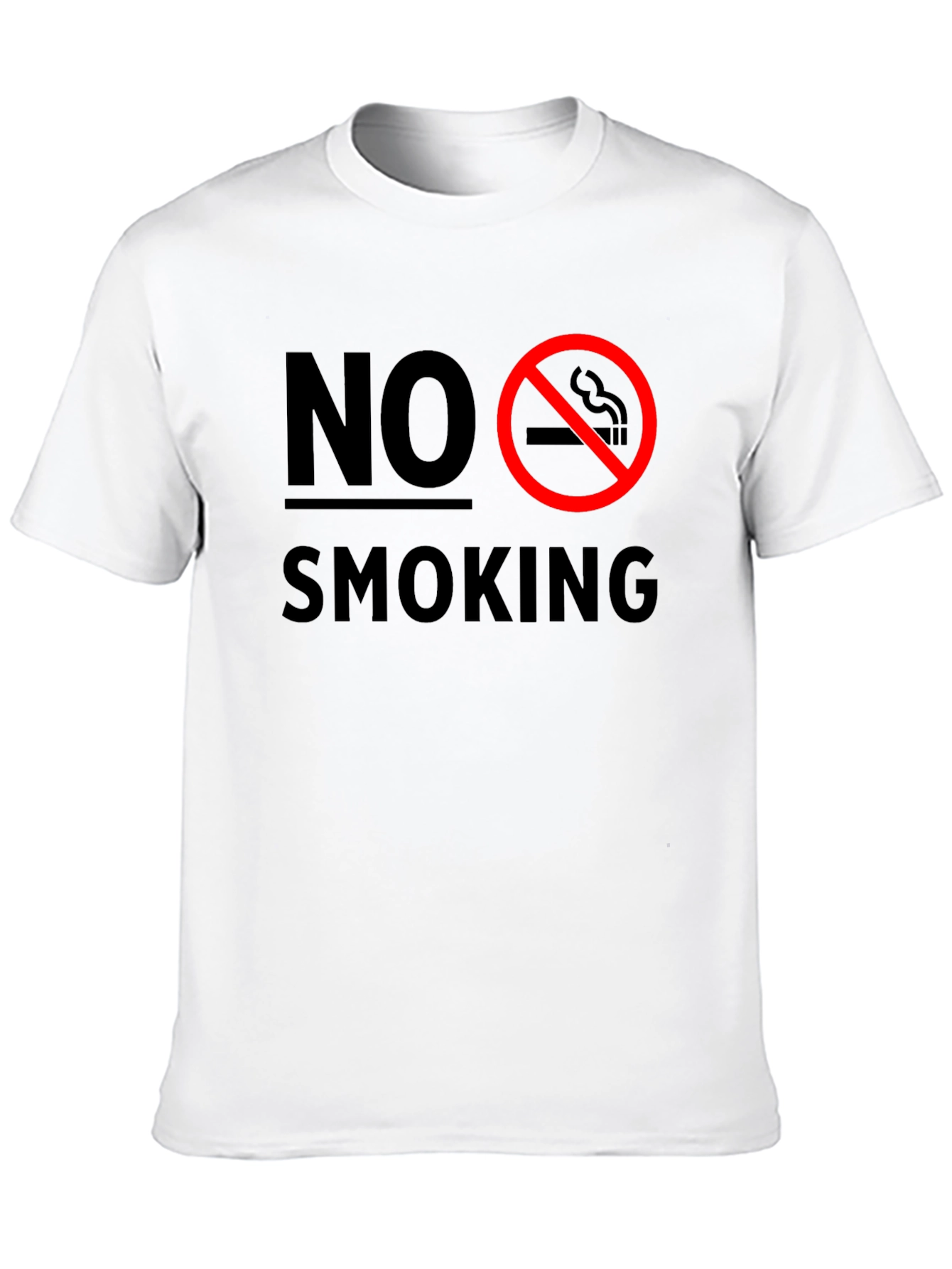 No Smoking Graphic T-Shirt - Black Crew Neck Tee