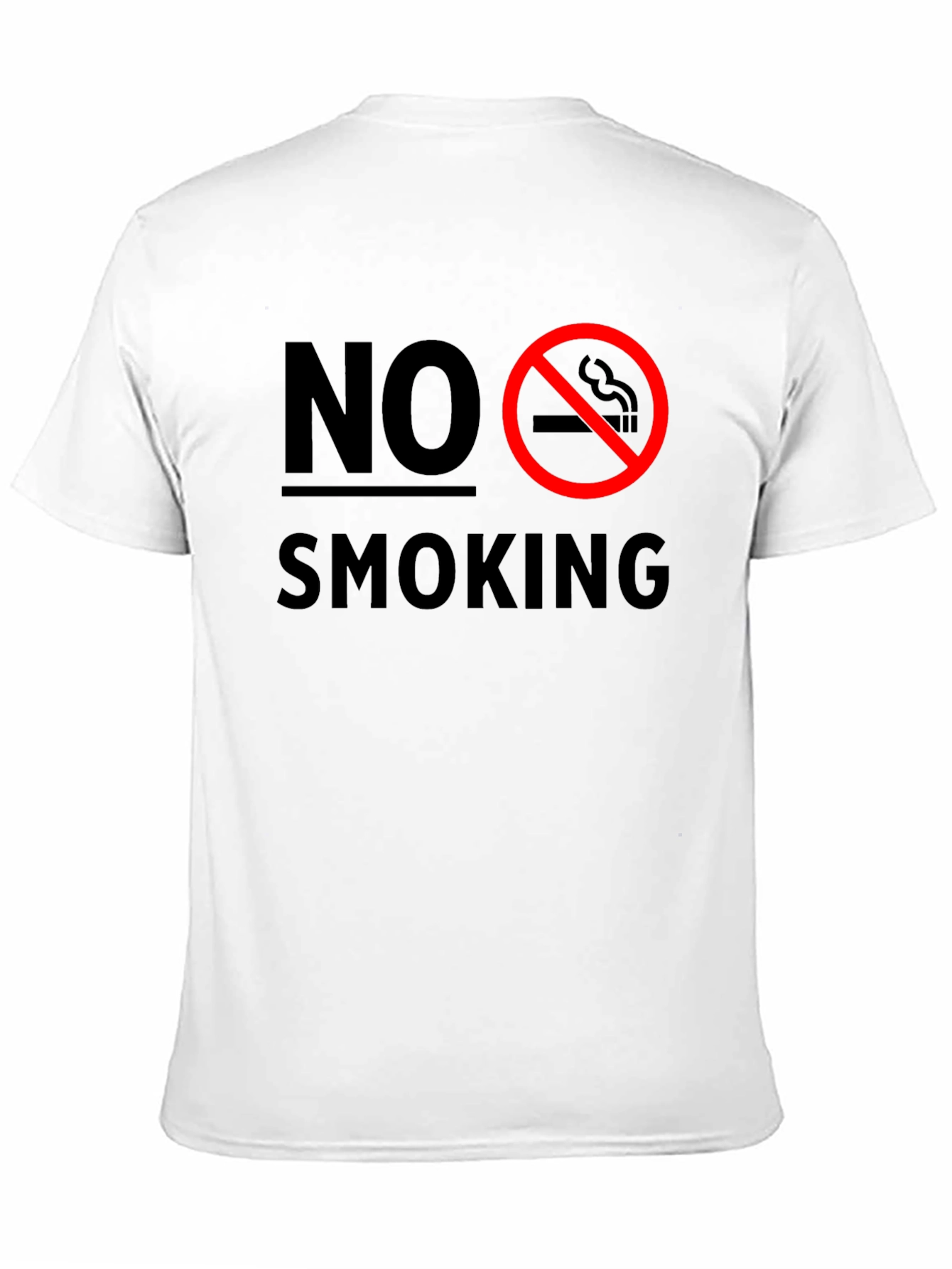 No Smoking Graphic T-Shirt - Black Crew Neck Tee