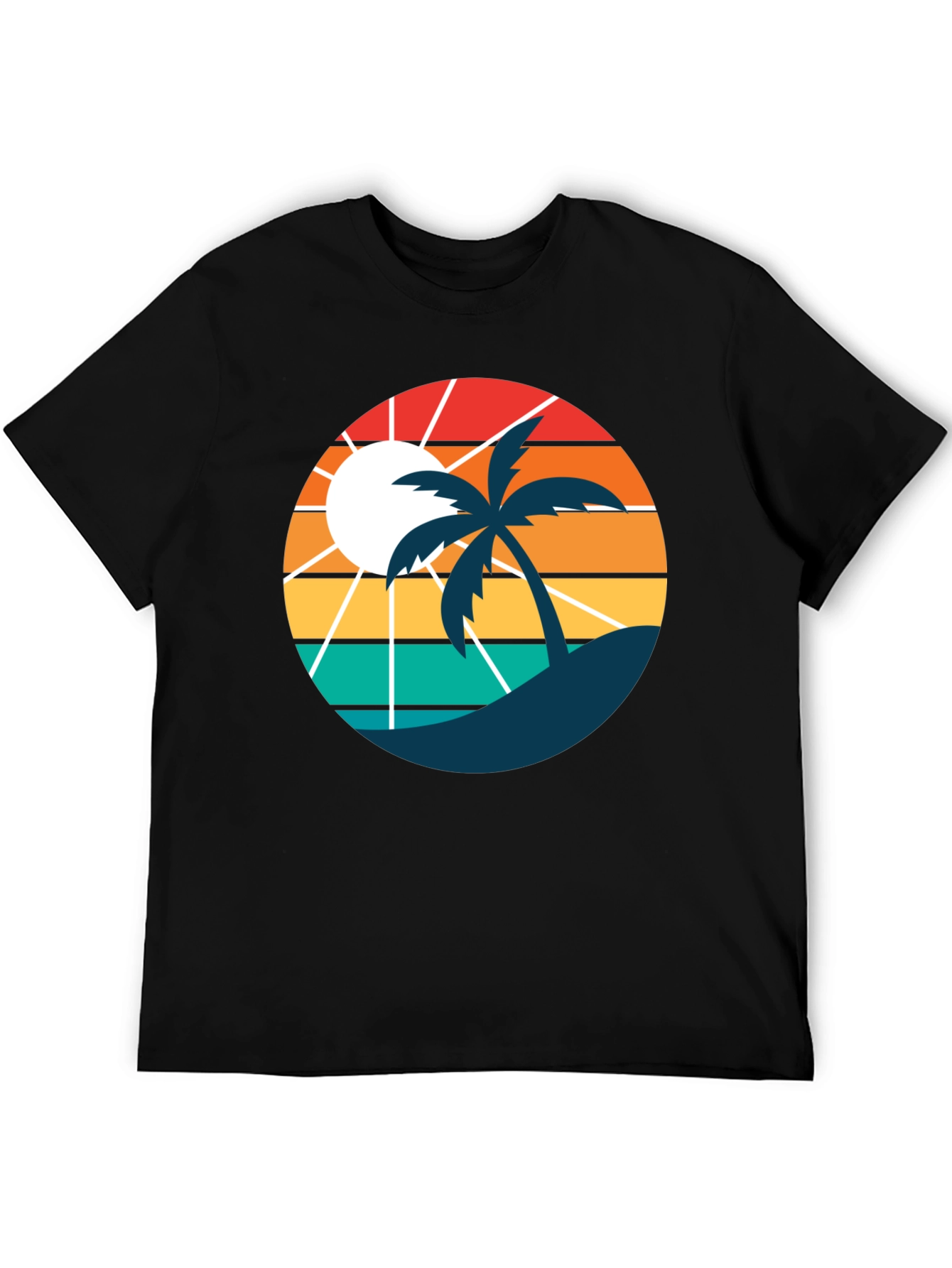 Retro Sunset Beach Palm Tree T-Shirt