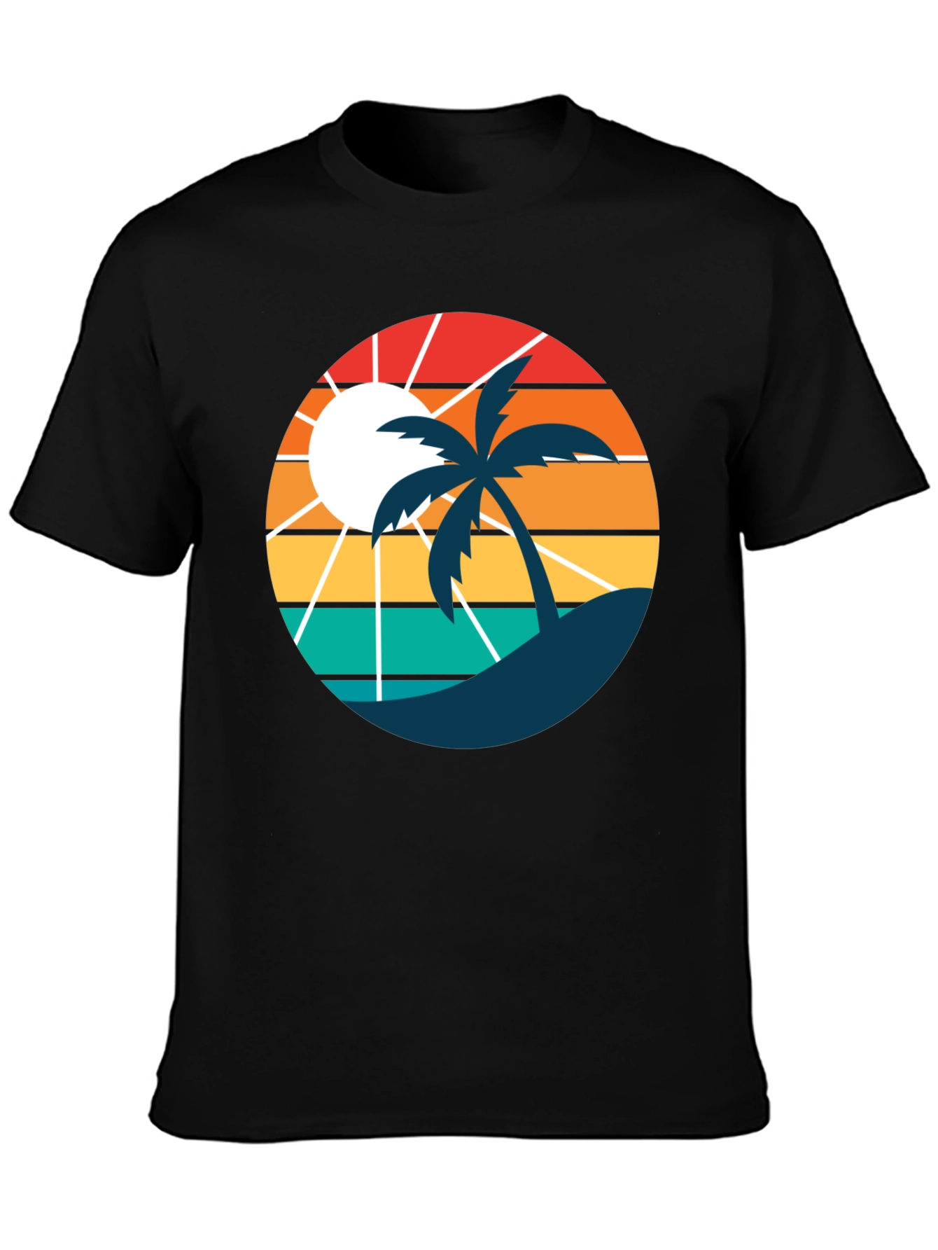 Retro Sunset Beach Palm Tree T-Shirt
