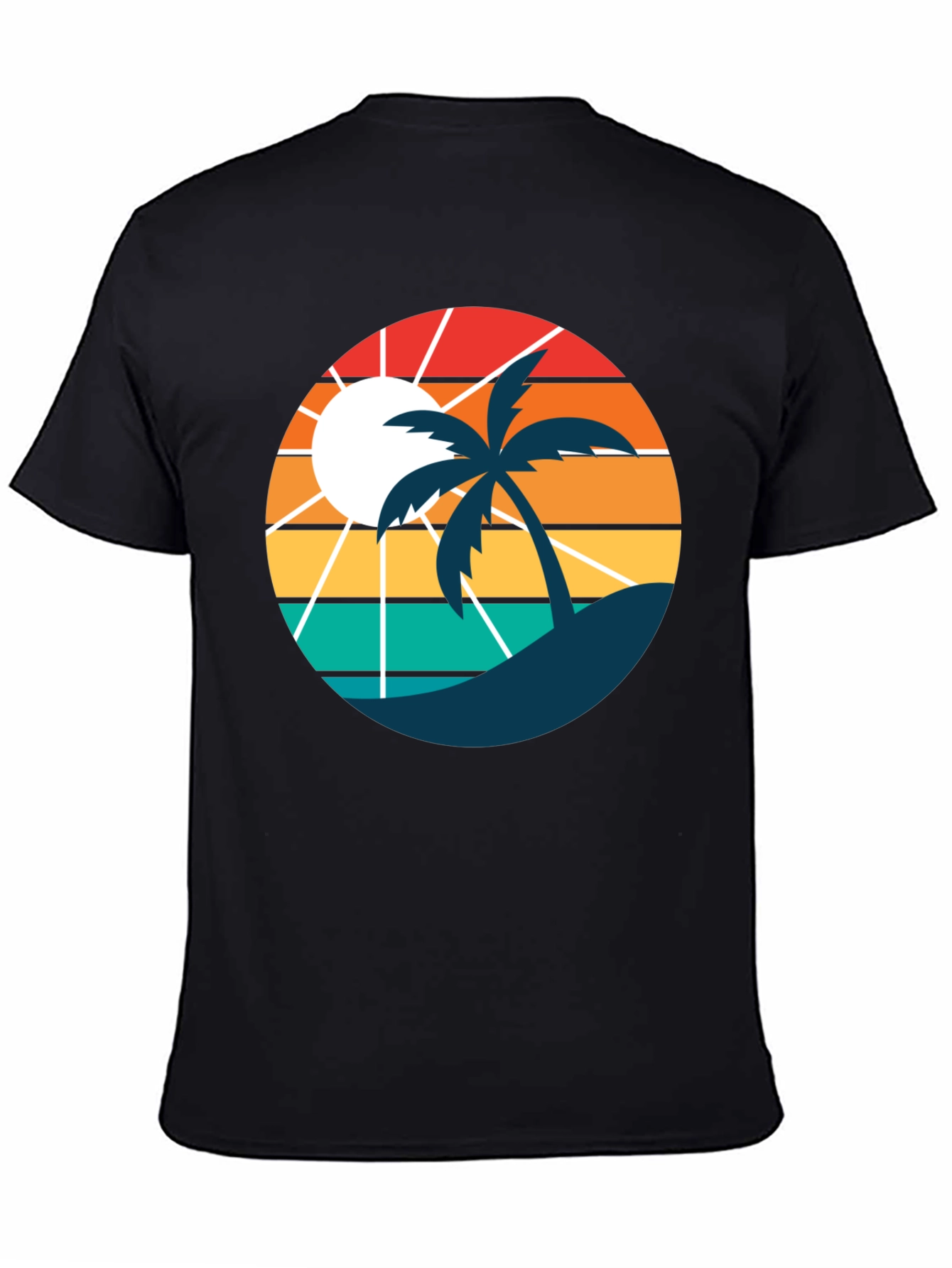 Retro Sunset Beach Palm Tree T-Shirt
