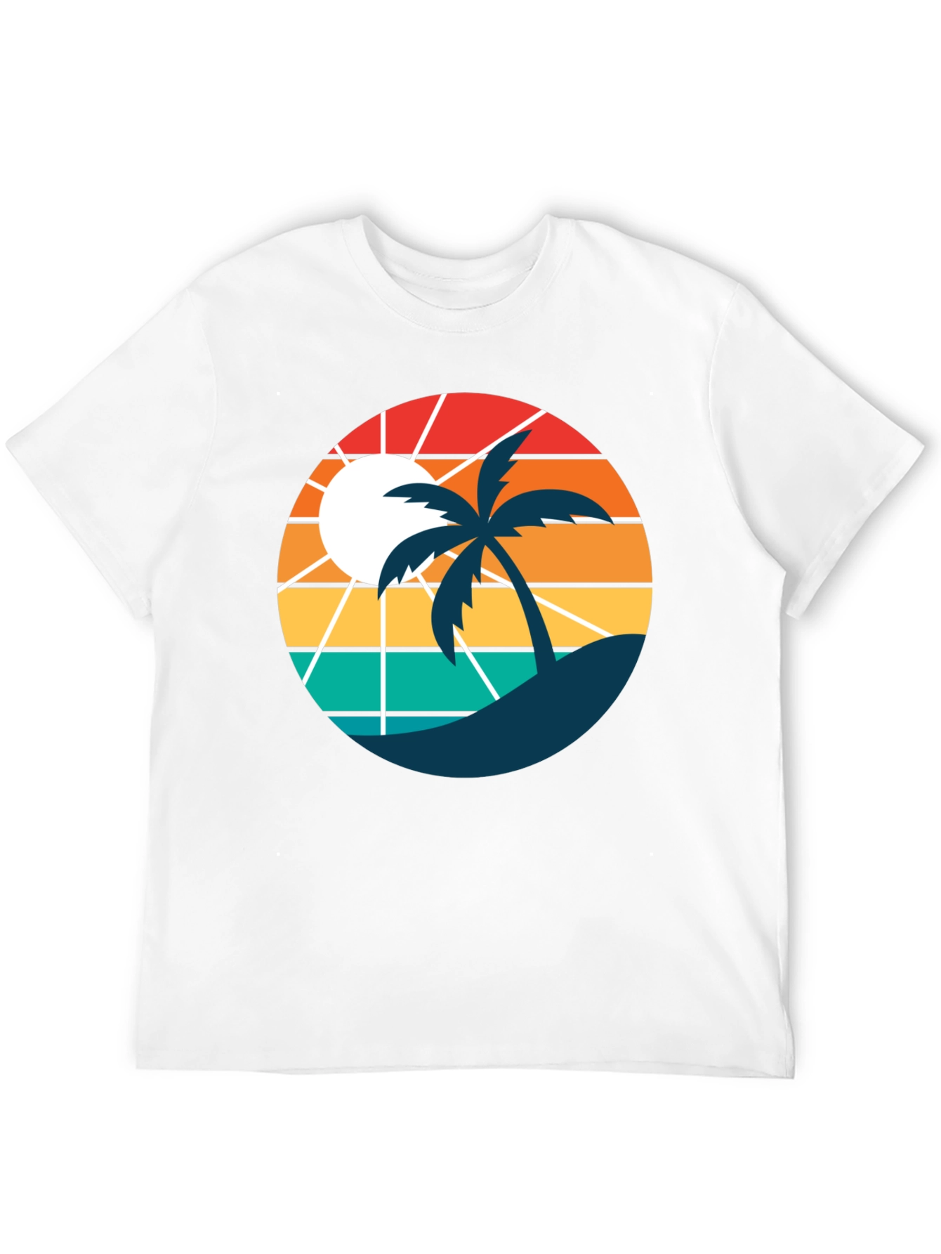 Retro Sunset Beach Palm Tree T-Shirt