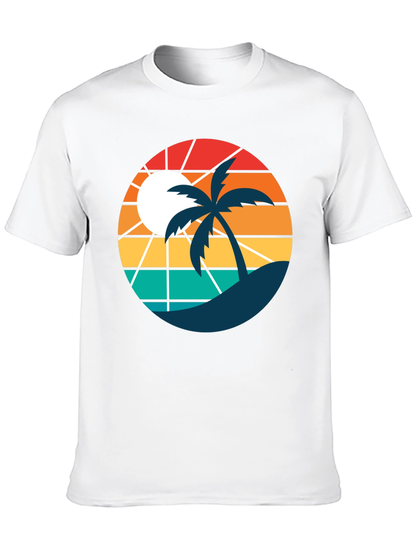 Retro Sunset Beach Palm Tree T-Shirt