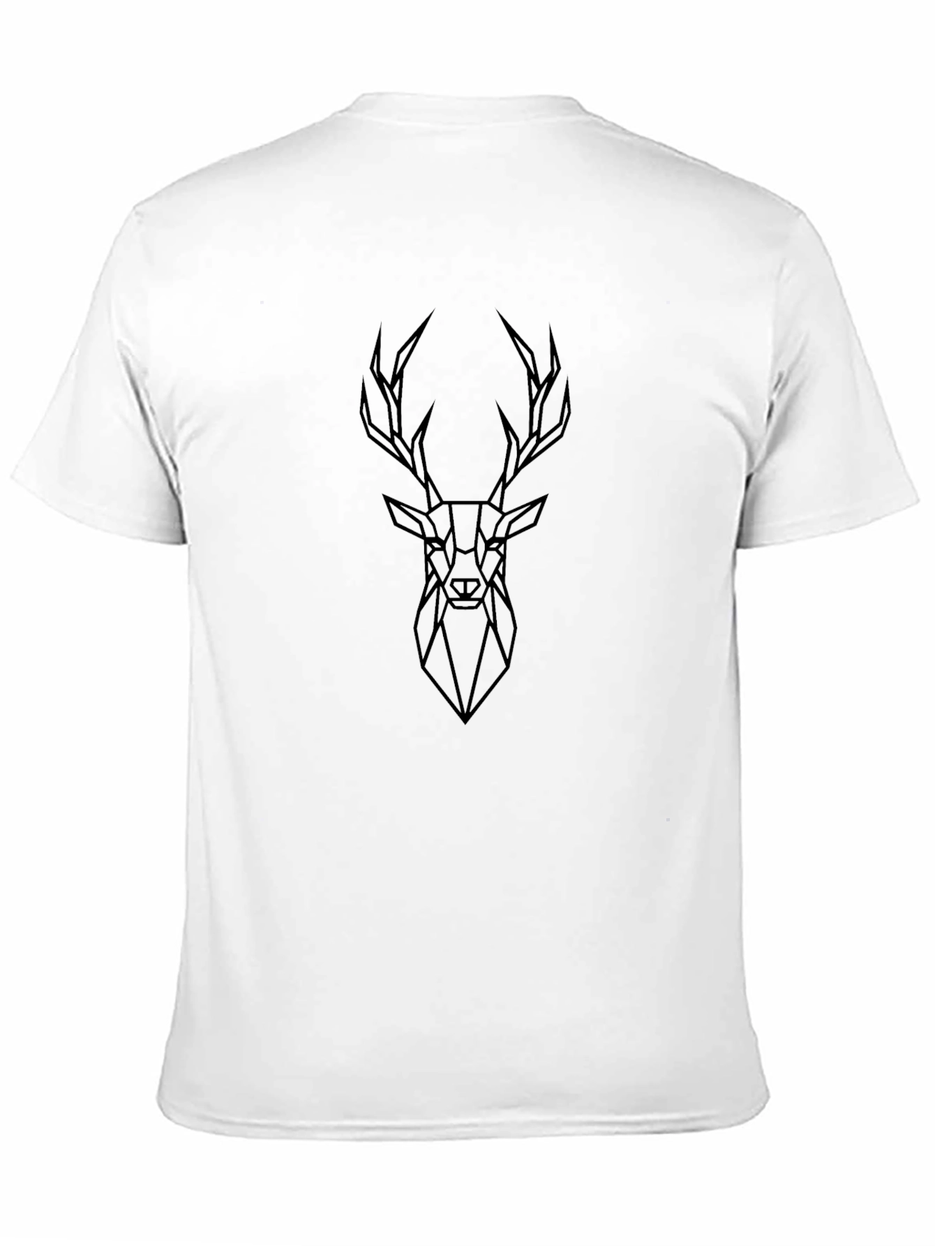 Geometric Deer Graphic Tee - Sleek Black T-Shirt