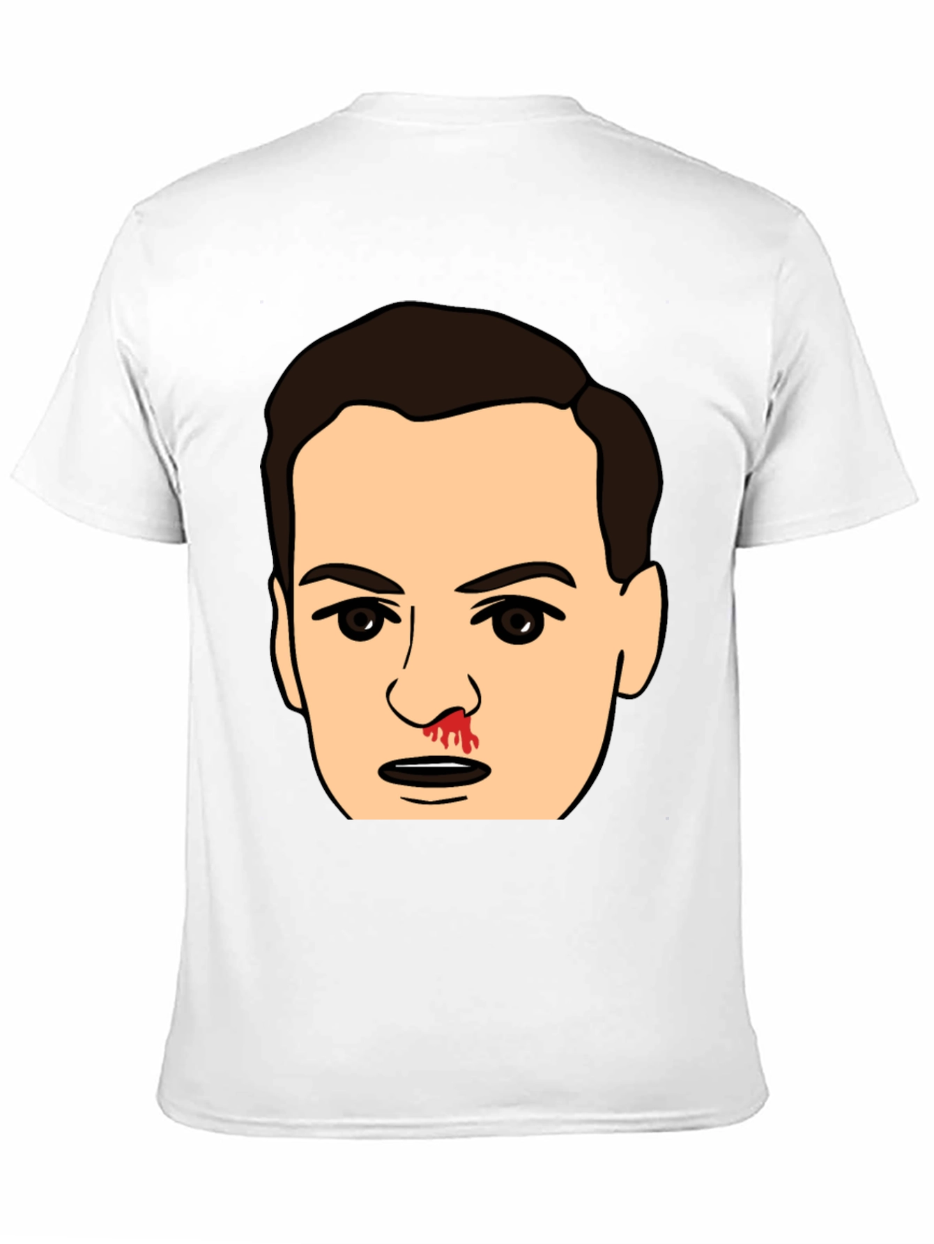 Bloody Nose Cartoon Face Black T-Shirt