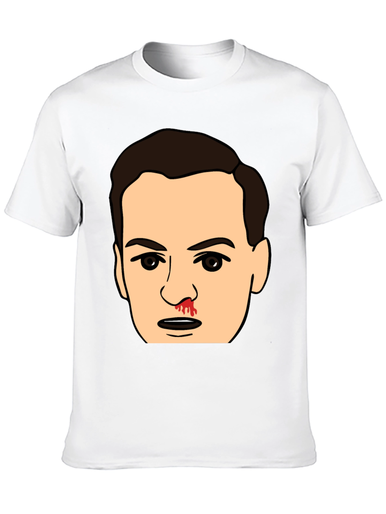 Bloody Nose Cartoon Face Black T-Shirt