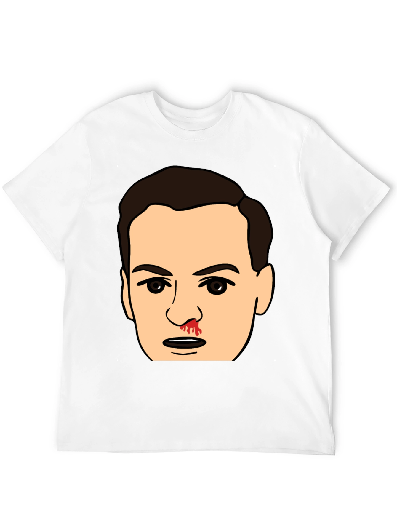 Bloody Nose Cartoon Face Black T-Shirt