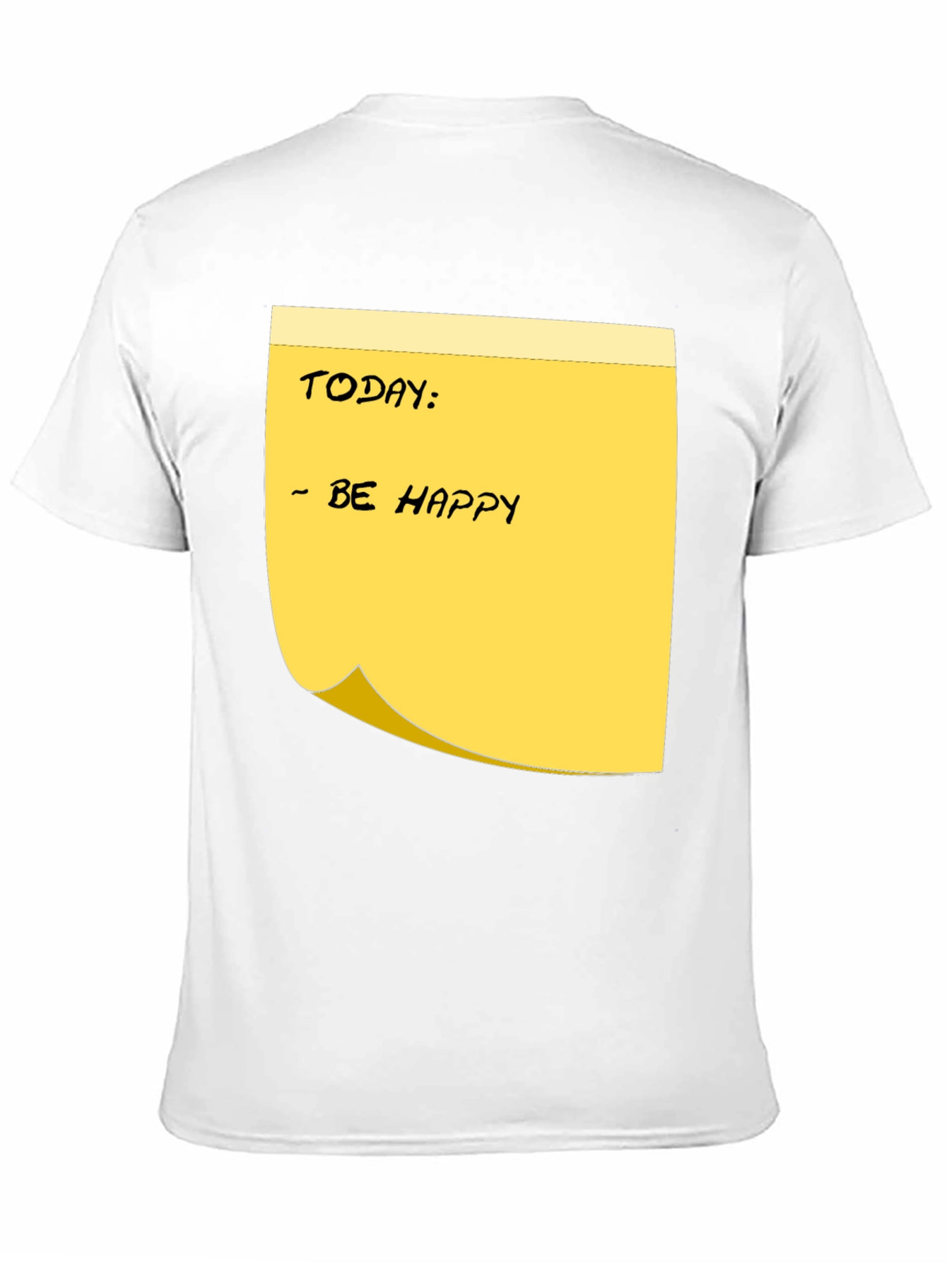 Be Happy Sticky Note Graphic Tee - Black
