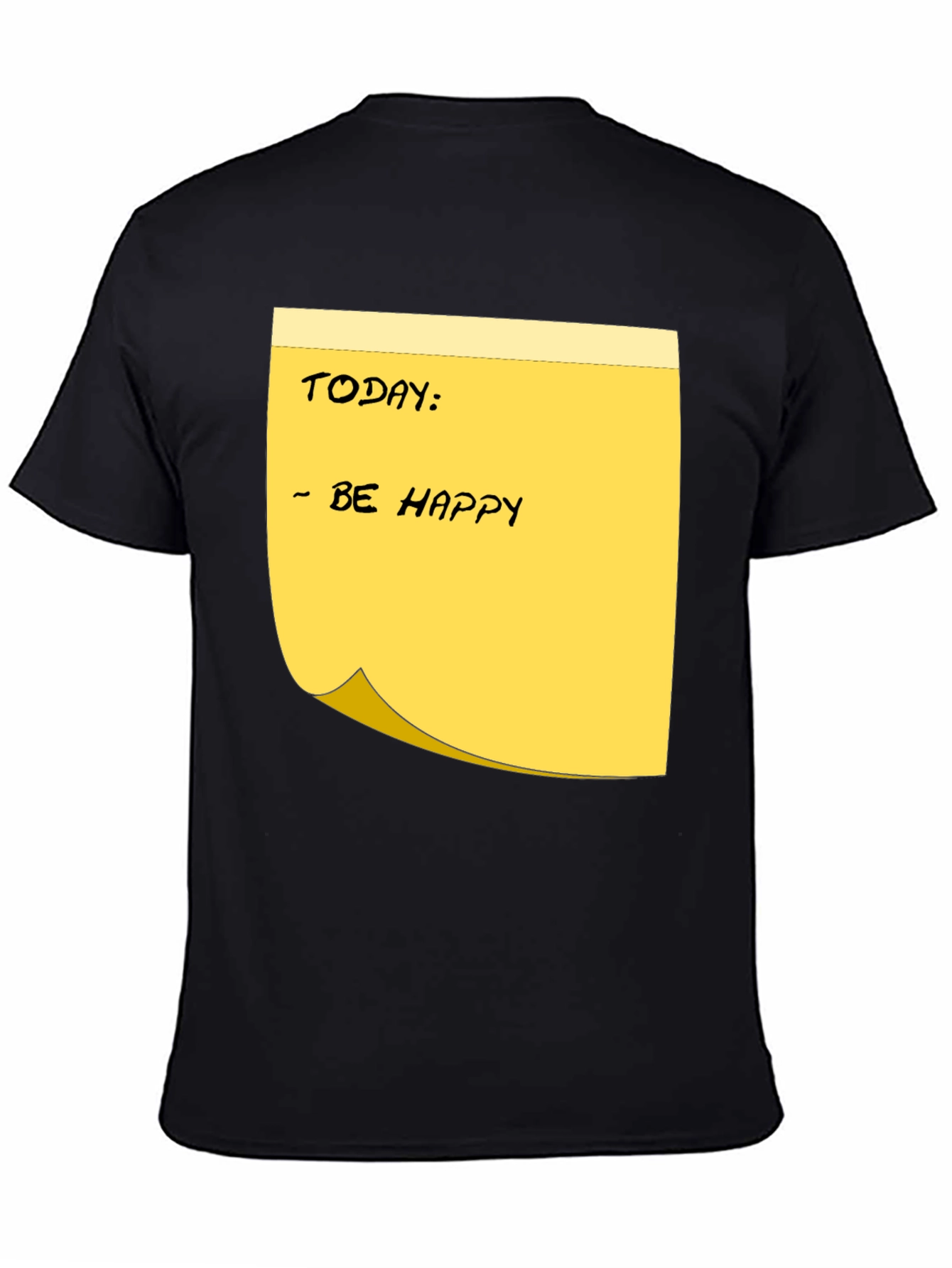 Be Happy Sticky Note Graphic Tee - Black