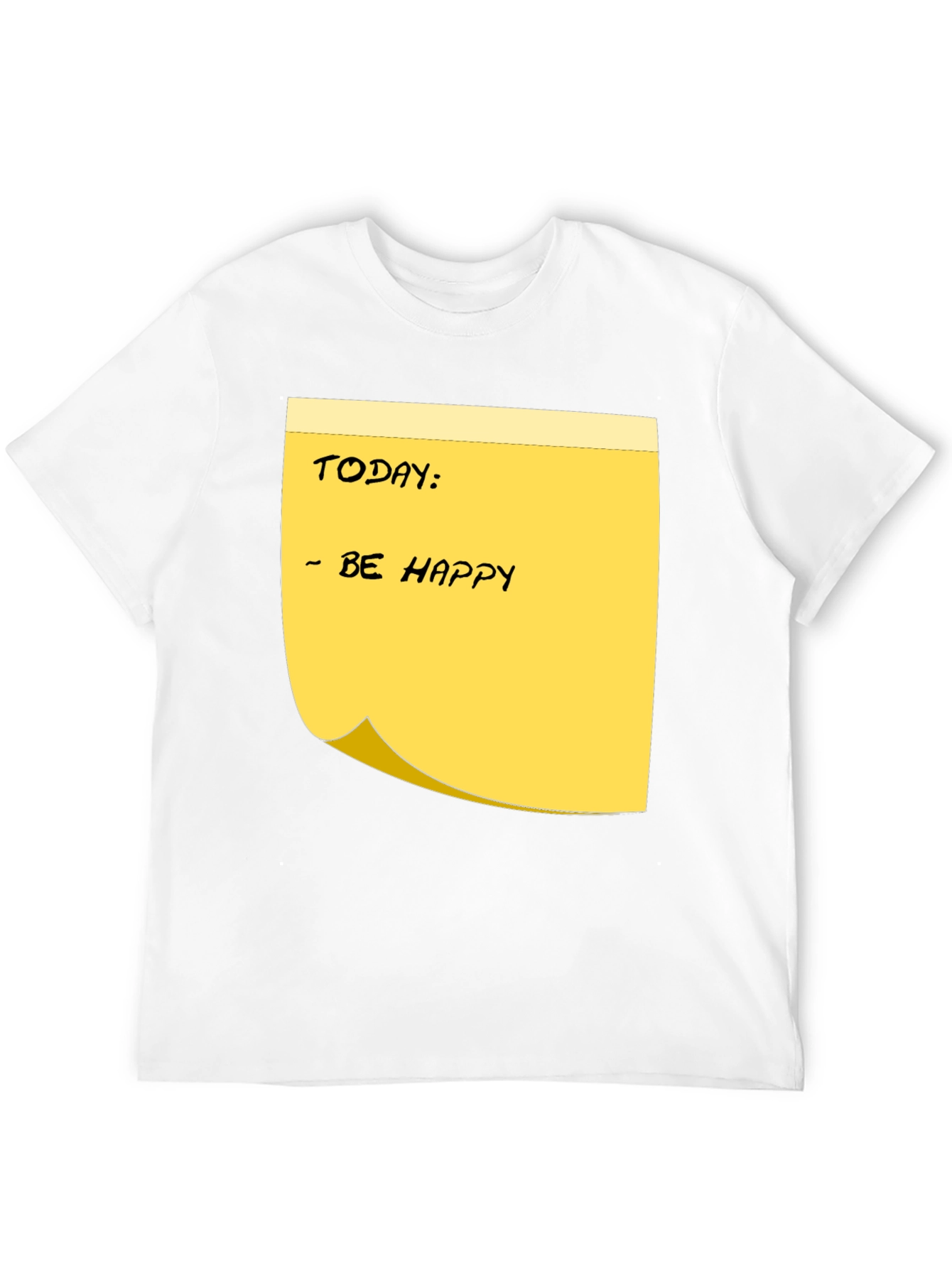 Be Happy Sticky Note Graphic Tee - Black
