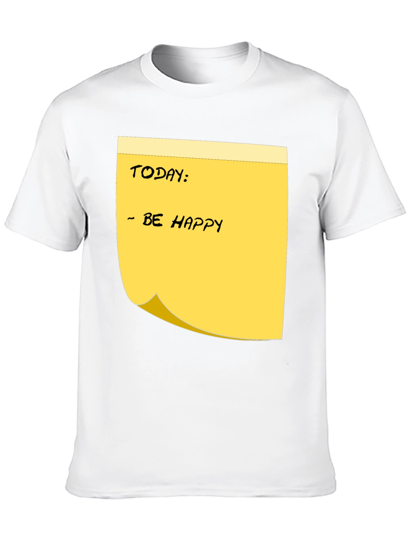Be Happy Sticky Note Graphic Tee - Black