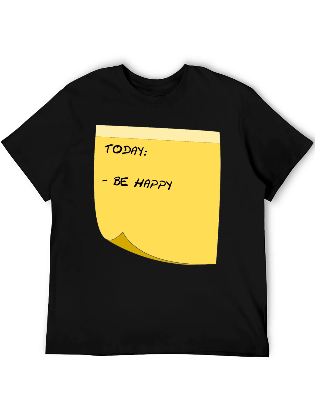 Be Happy Sticky Note Graphic Tee - Black
