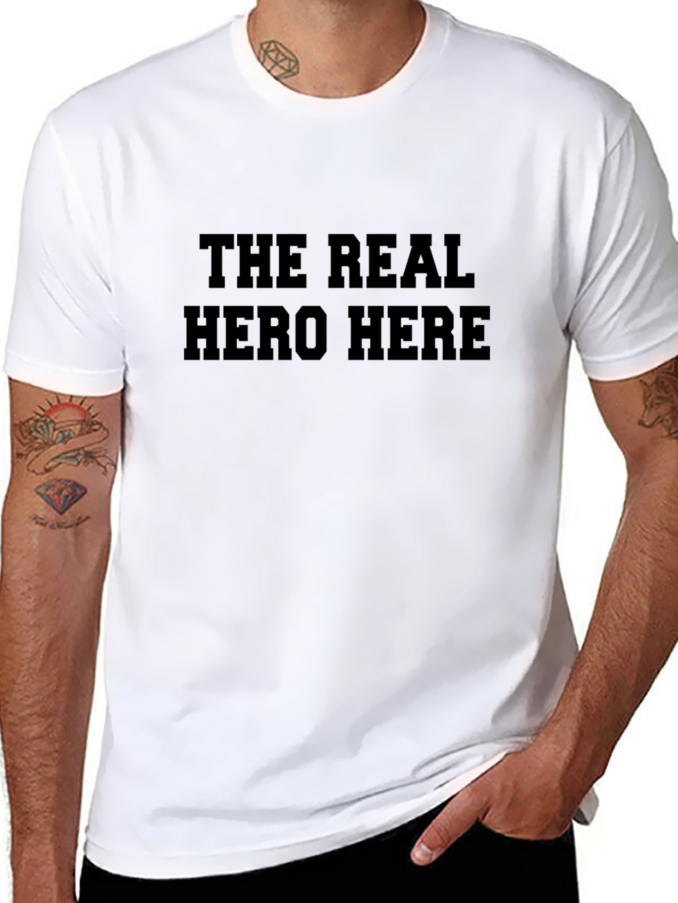 The Real Hero Here Graphic T-Shirt