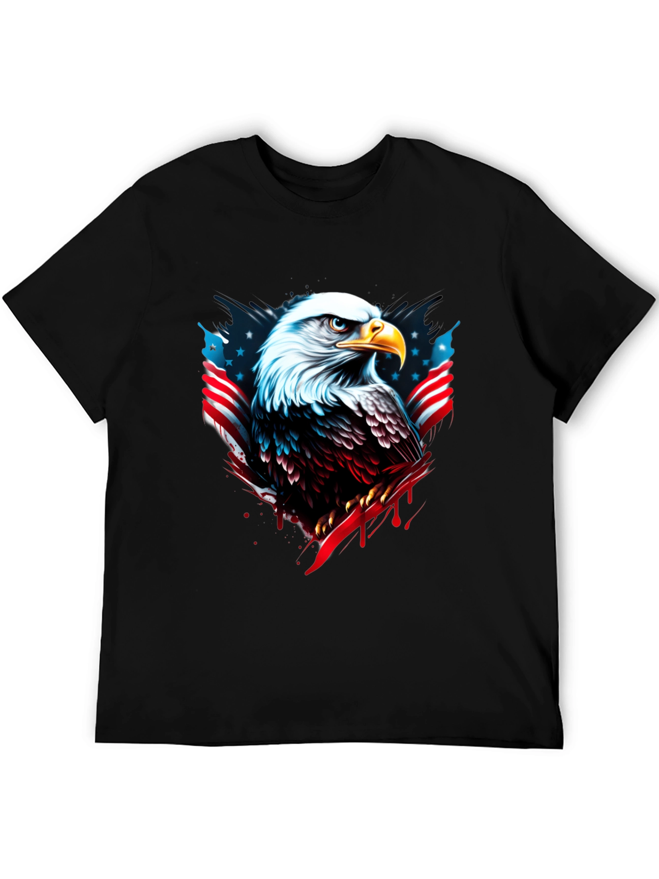 Bald Eagle American Flag Graphic T-Shirt