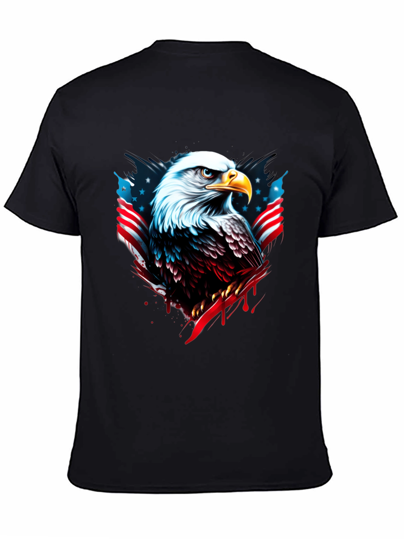 Bald Eagle American Flag Graphic T-Shirt