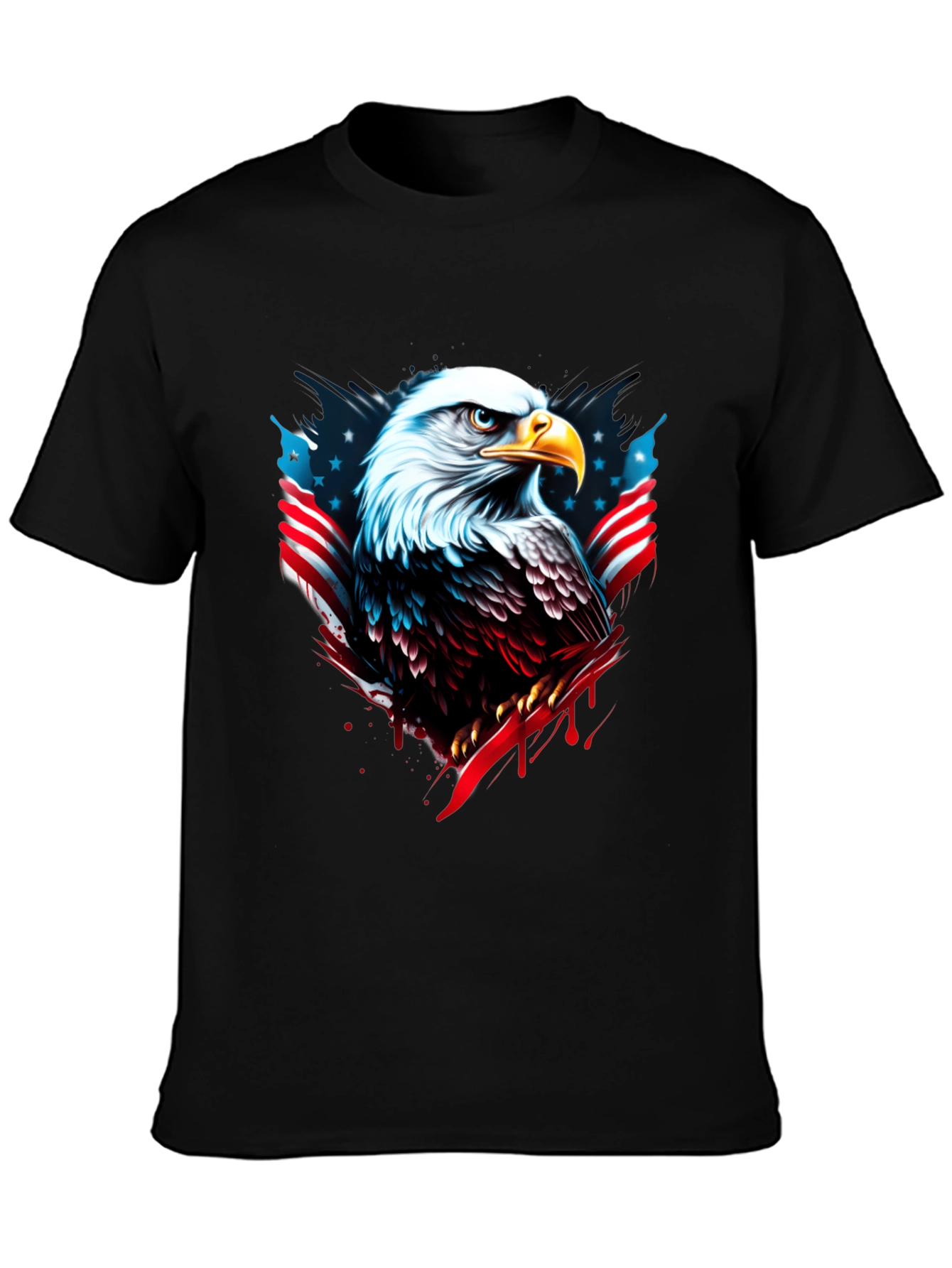 Bald Eagle American Flag Graphic T-Shirt