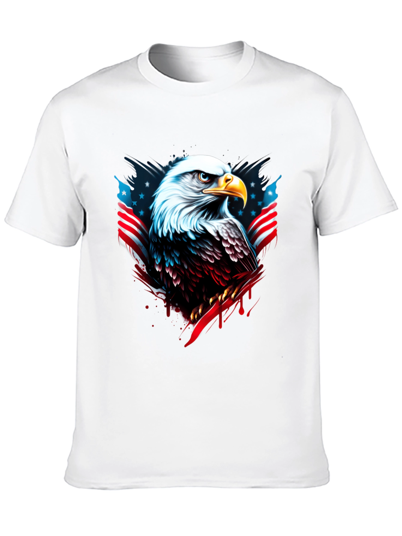 Bald Eagle American Flag Graphic T-Shirt