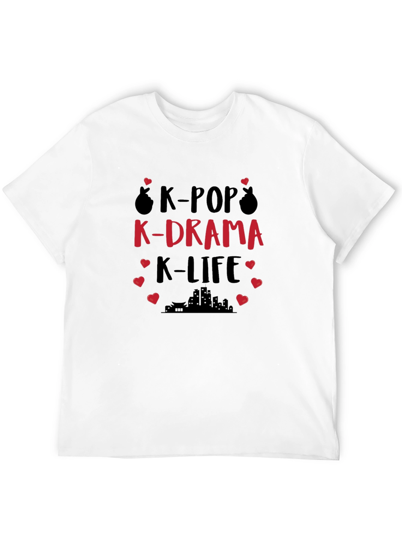 K-Pop K-Drama K-Life T-Shirt - Black Cotton