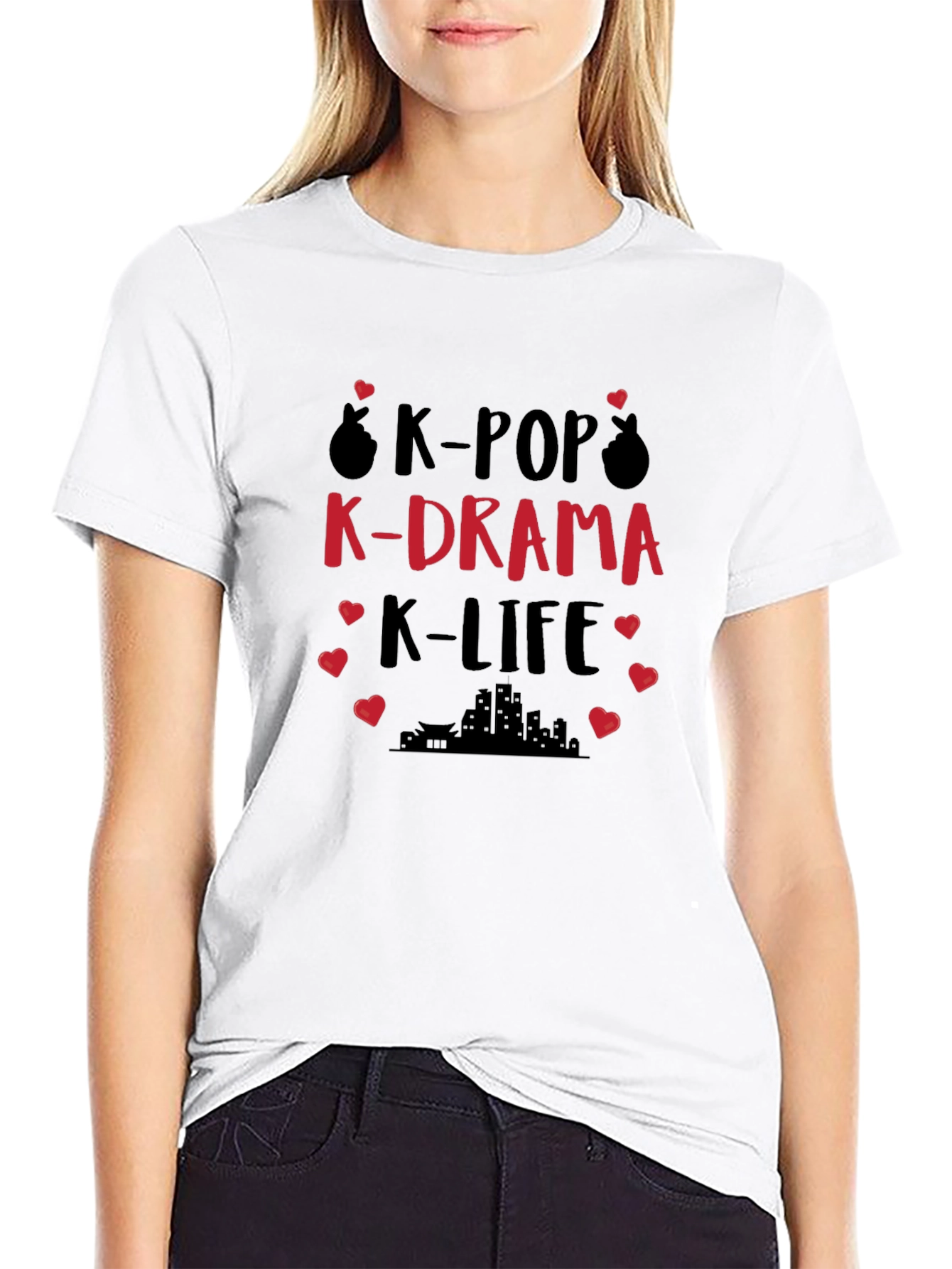K-Pop K-Drama K-Life T-Shirt - Black Cotton