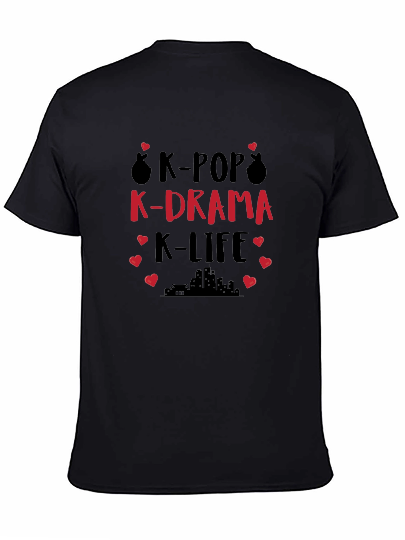 K-Pop K-Drama K-Life T-Shirt - Black Cotton