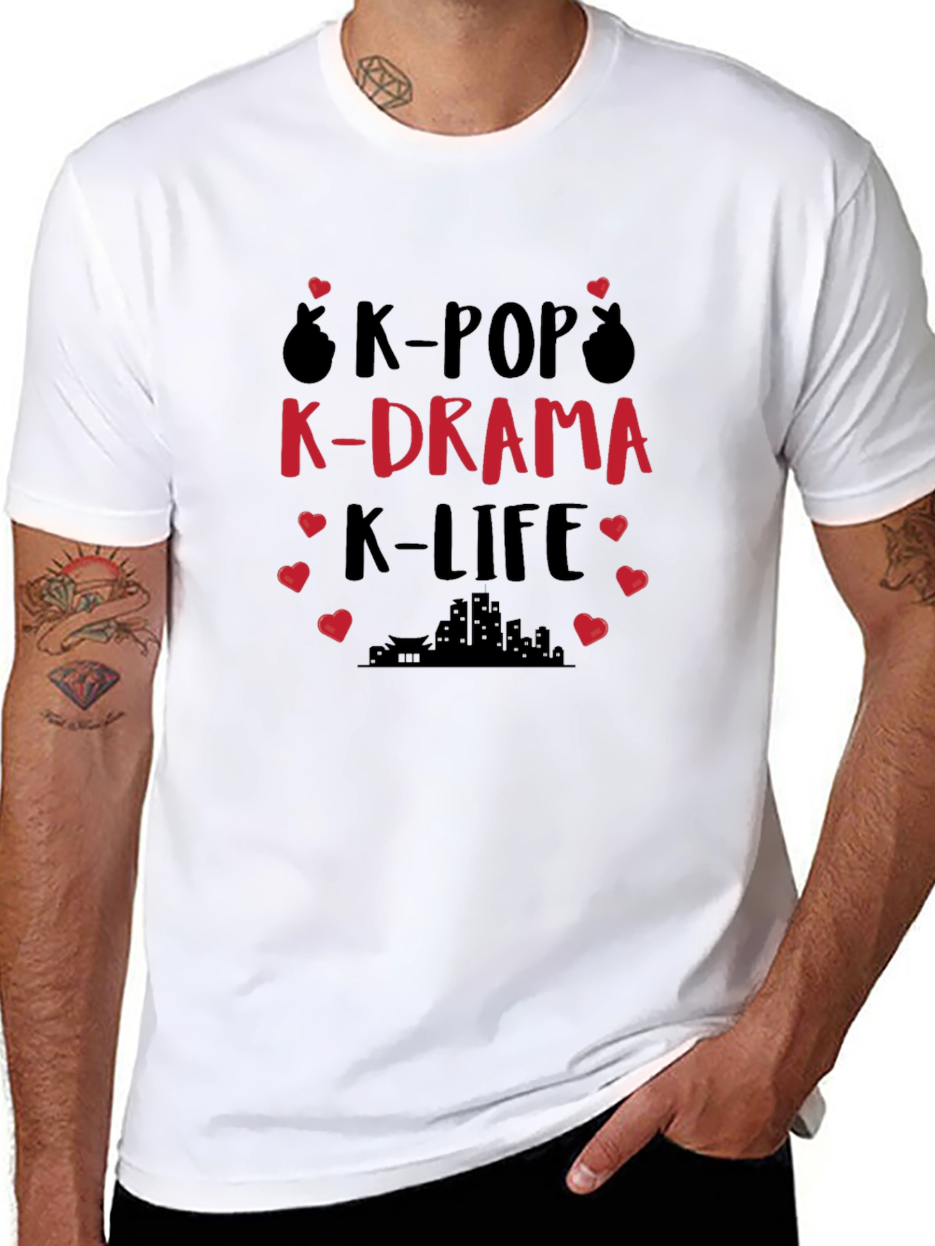 K-Pop K-Drama K-Life T-Shirt - Black Cotton