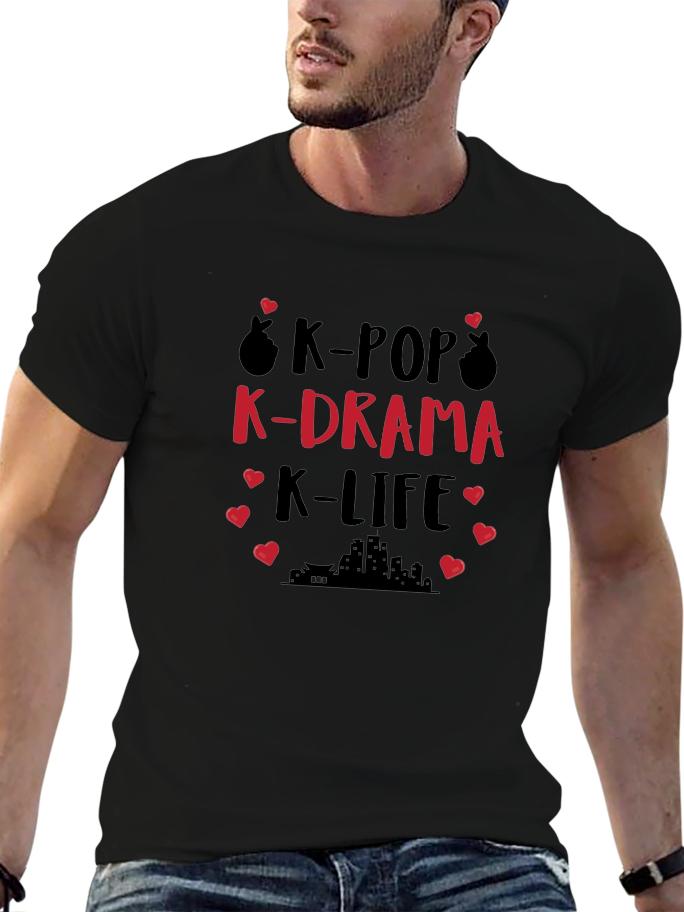 K-Pop K-Drama K-Life T-Shirt - Black Cotton